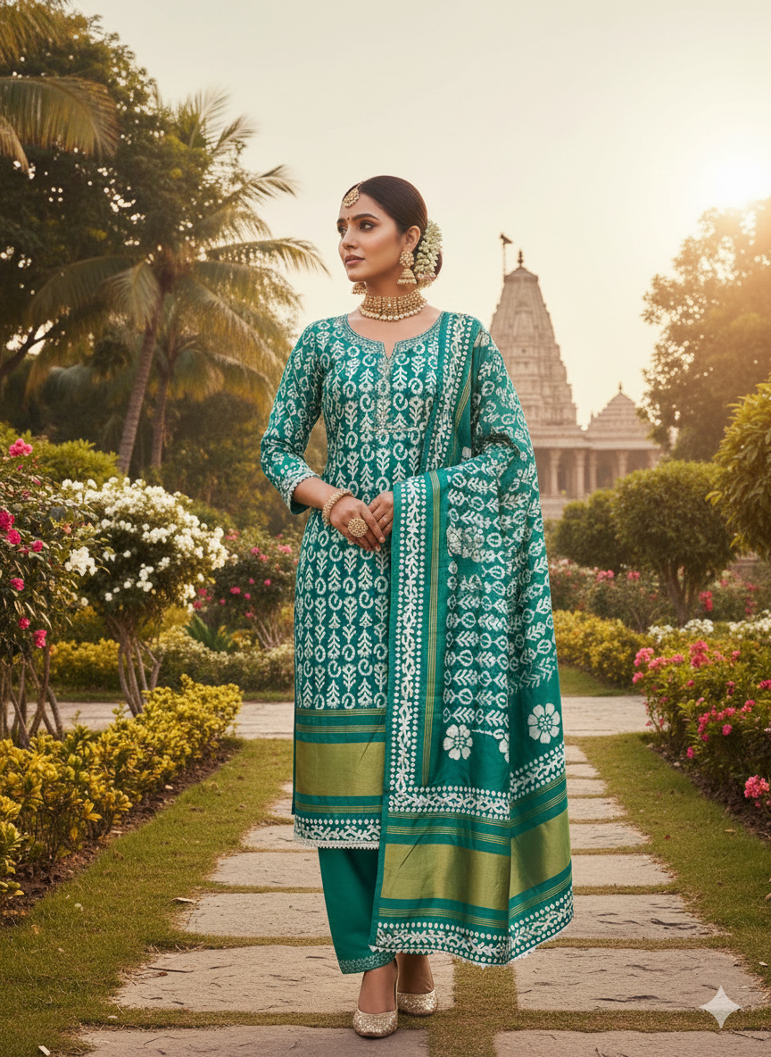 Rnx 5057 Gaji Silk Batik Printed Dress Material Collection