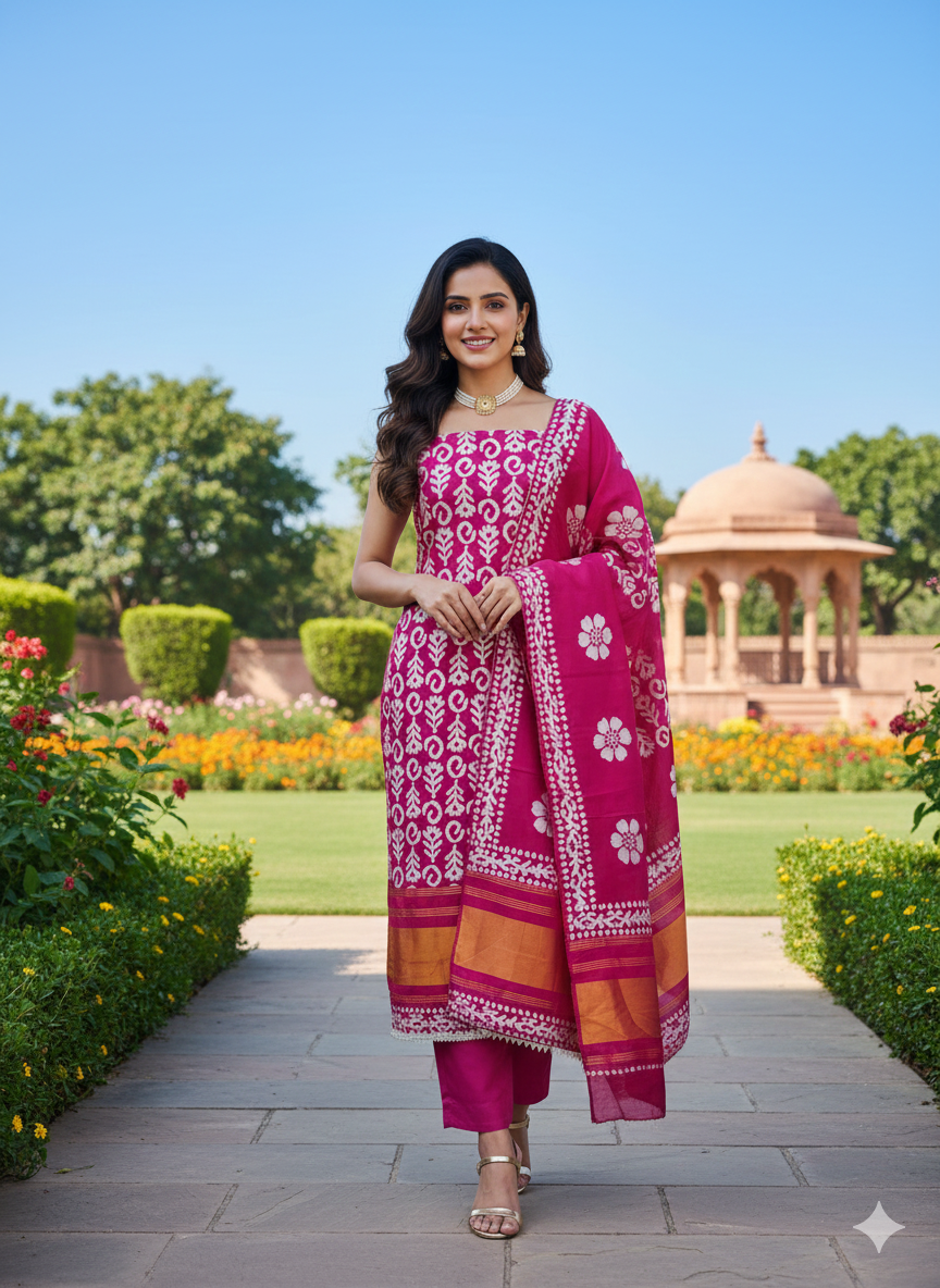 Rnx 5057 Gaji Silk Batik Printed Dress Material Collection