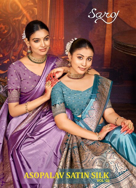 Saroj Asopalav Satin Silk Vol 2 Rich Pallu Saree Collection