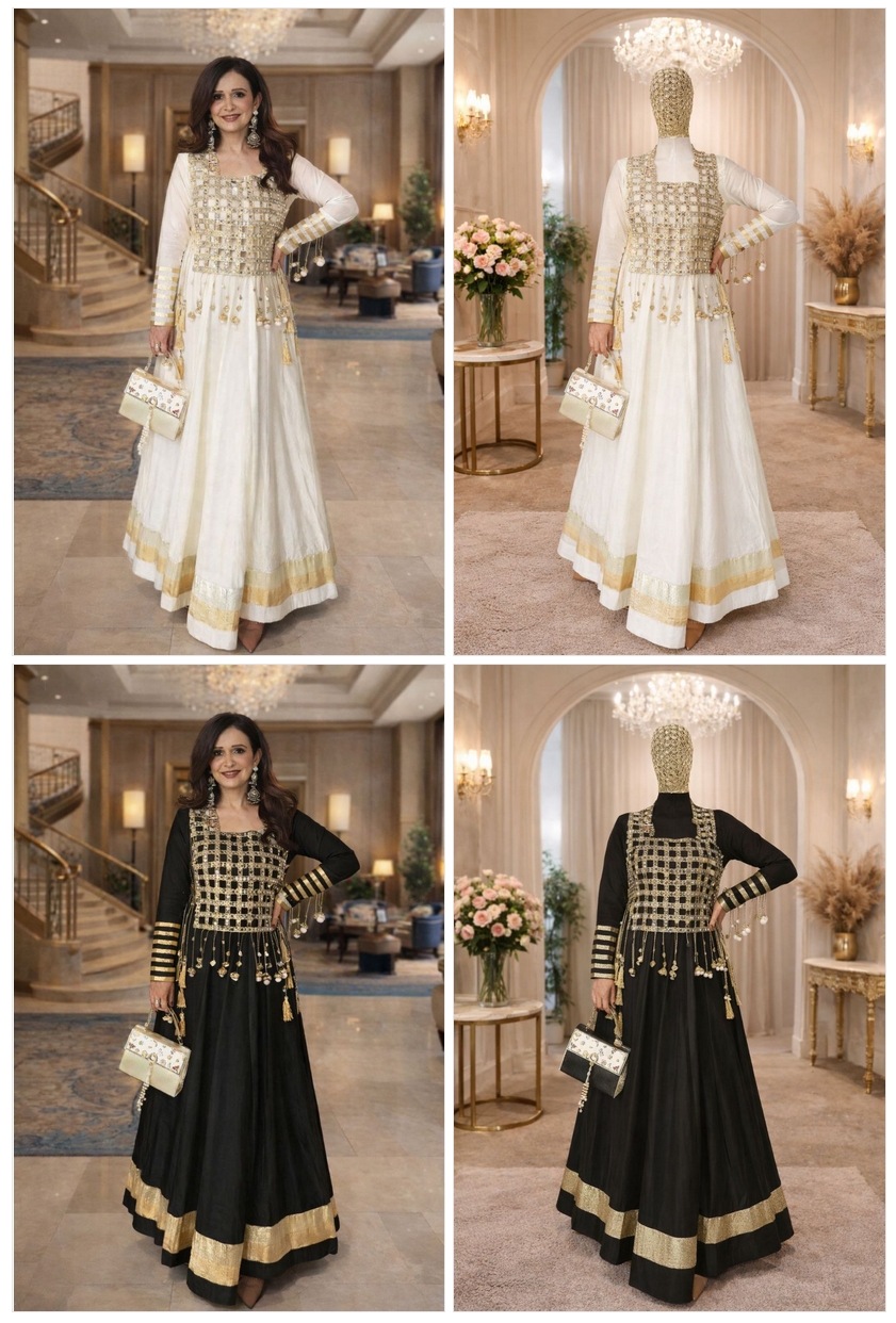 Bt 7140 Rangoli Silk Readymade Stylish Gown Collection