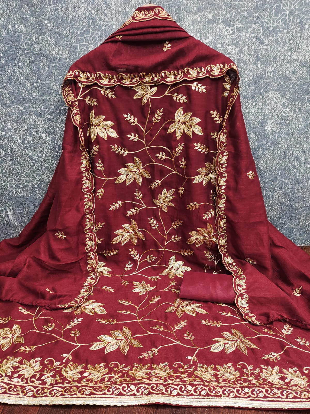 Designer kargil Vichitra Silk Multi Squance Work Dress material Collection