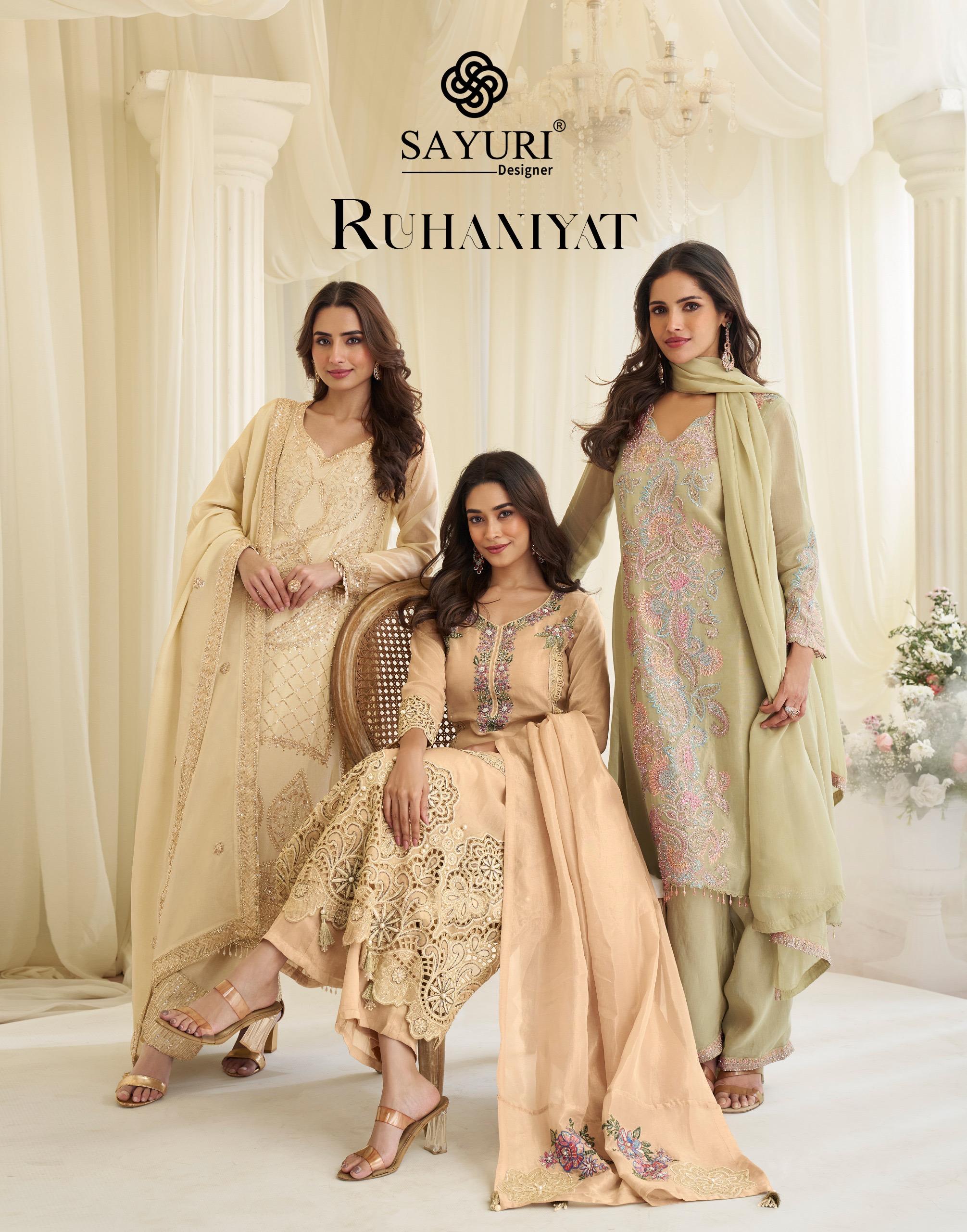 Sayuri Ruhaniyat Simar Silk Pakistani Style Top Plazzo With Dupatta