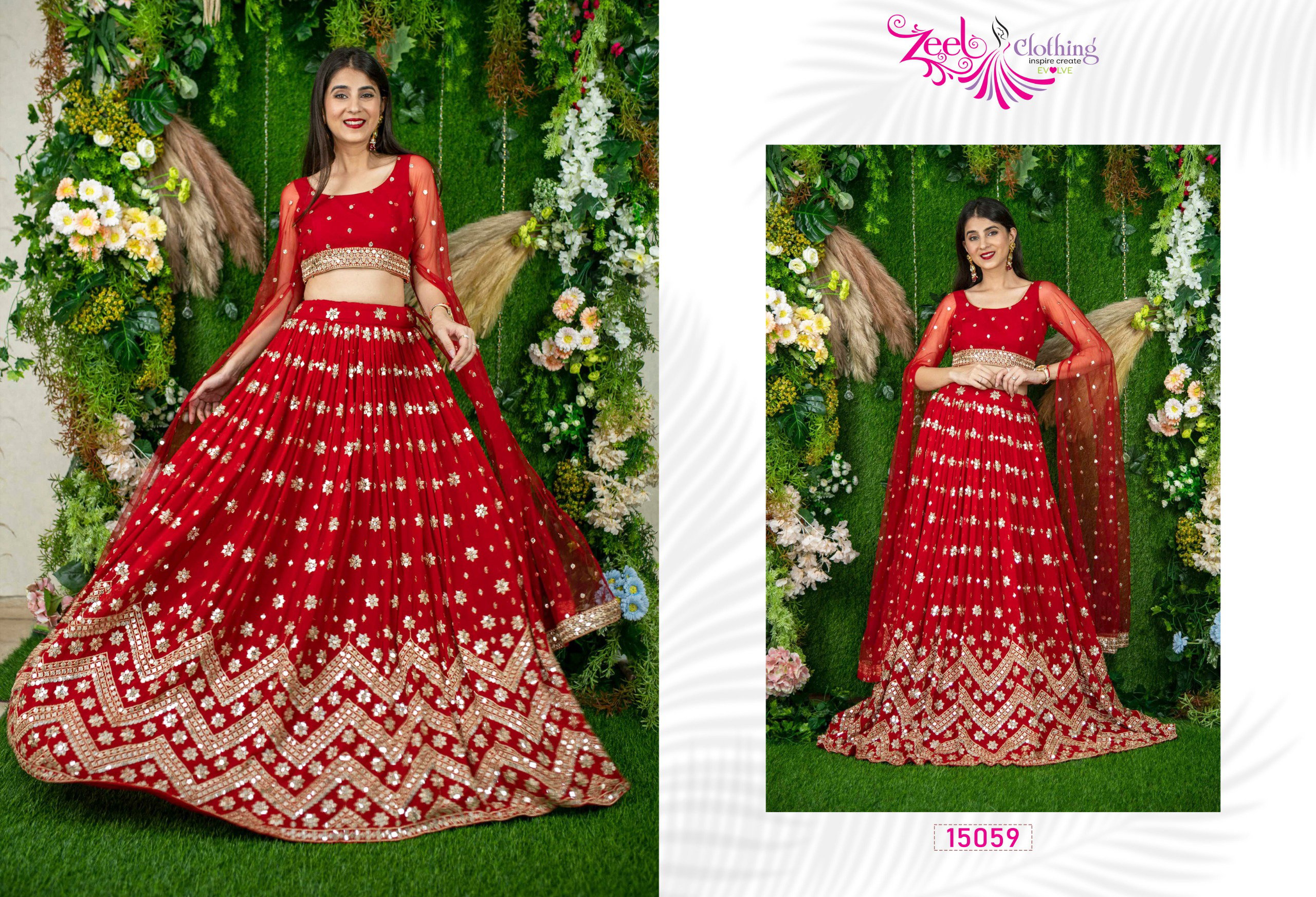 Zeel Vol 21 Georgette With Embroidery Work Lehenga Choli Collection