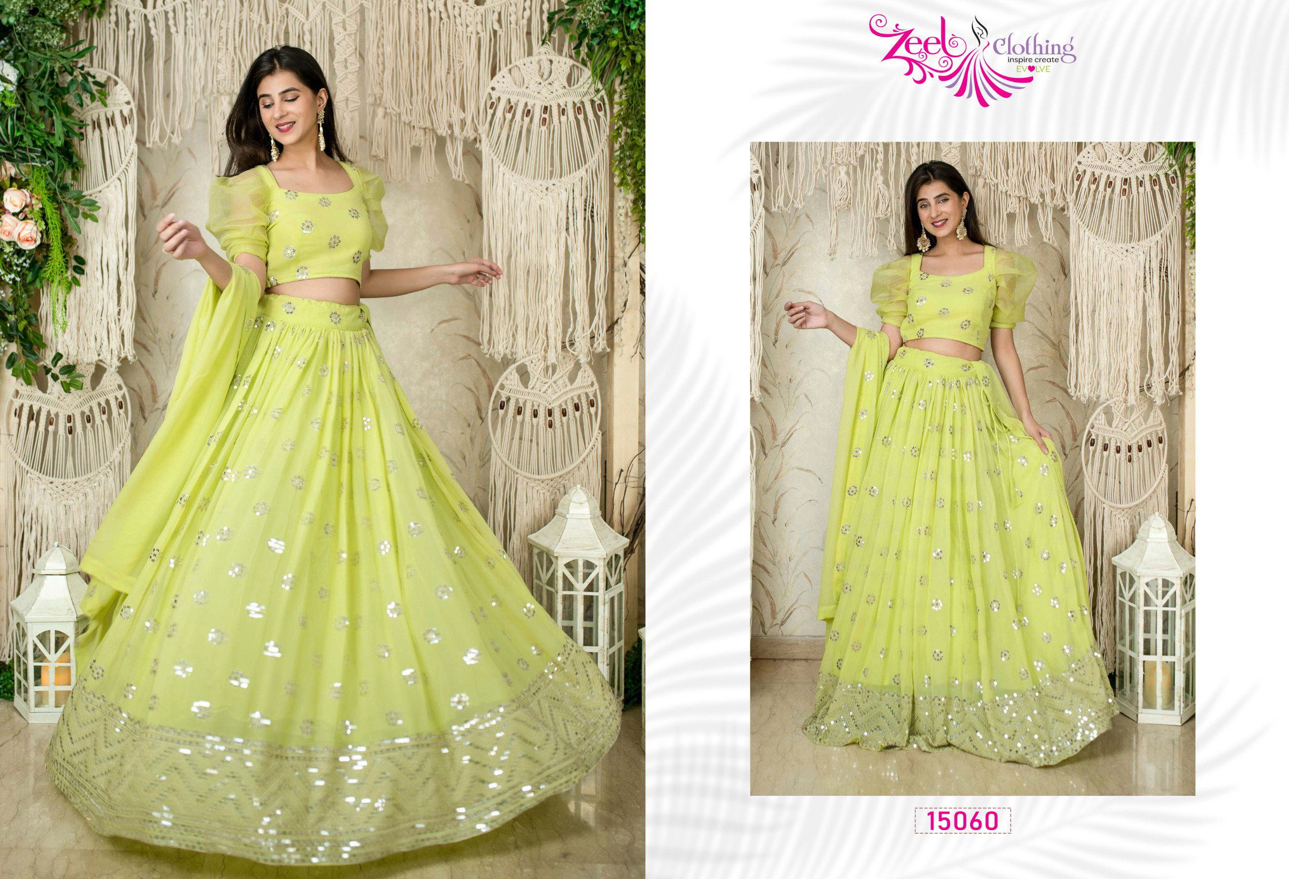 Zeel Vol 21 Georgette With Embroidery Work Lehenga Choli Collection