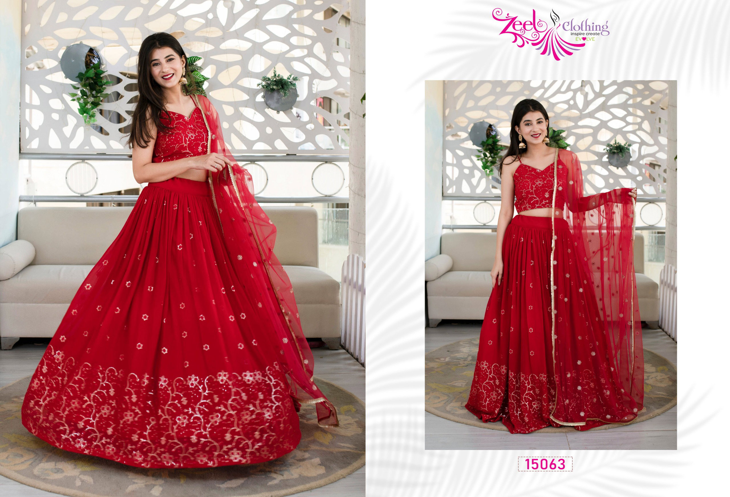 Zeel Vol 21 Georgette With Embroidery Work Lehenga Choli Collection