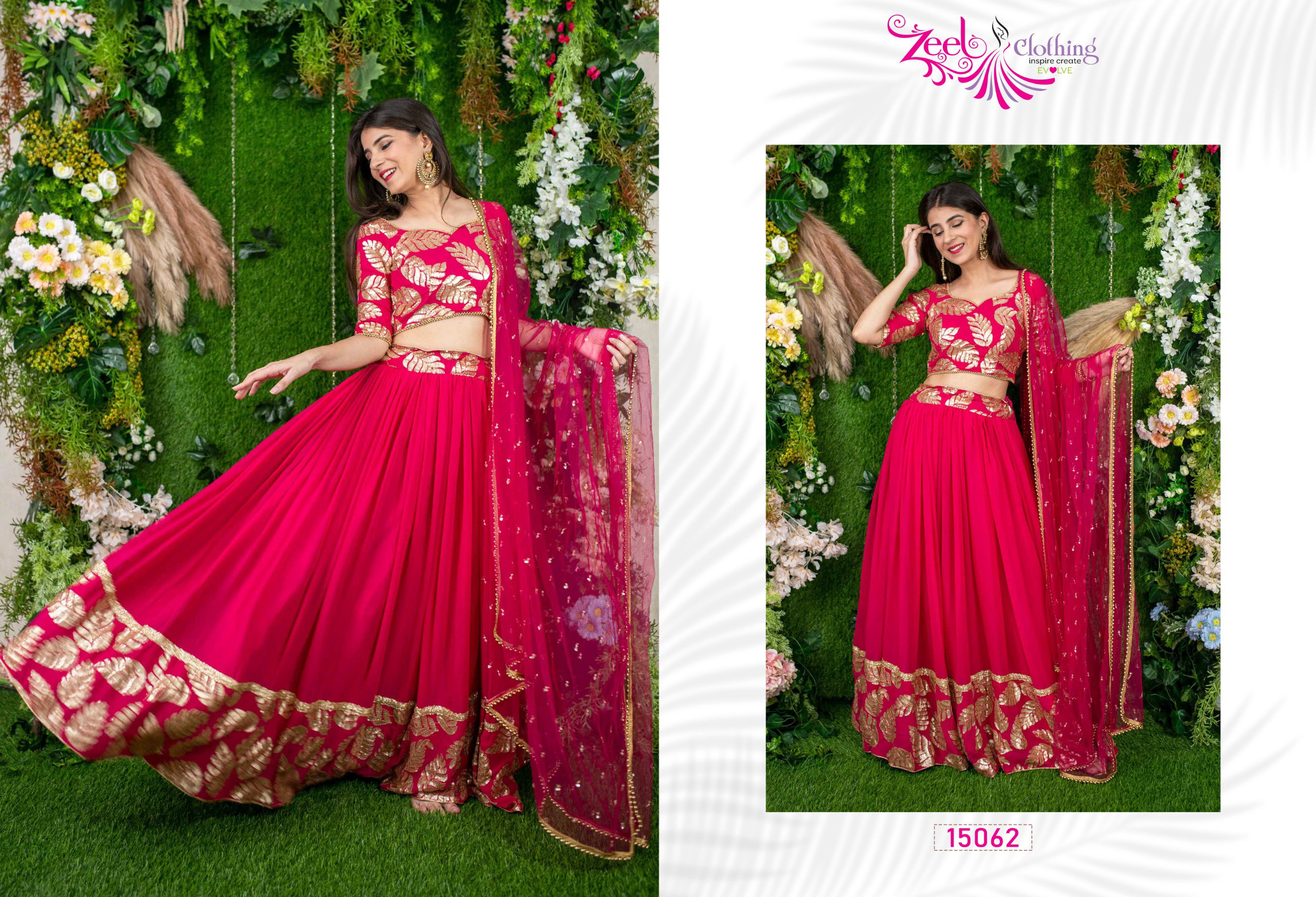 Zeel Vol 21 Georgette With Embroidery Work Lehenga Choli Collection
