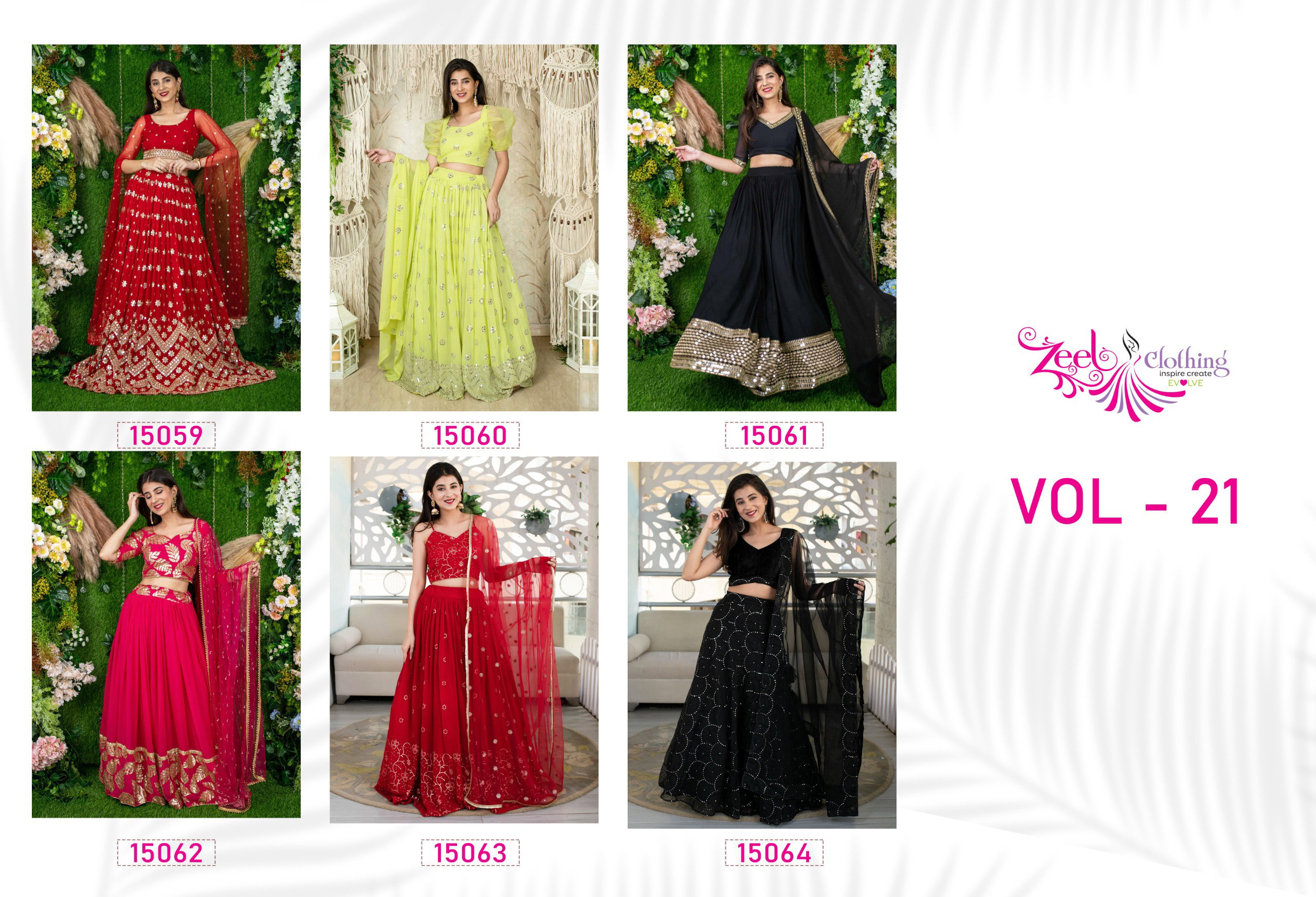 Zeel Vol 21 Georgette With Embroidery Work Lehenga Choli Collection