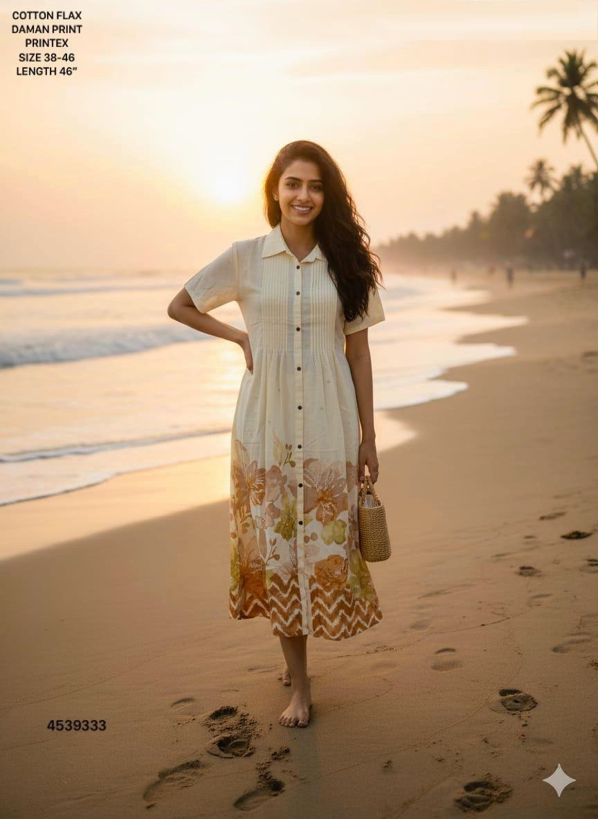 Naisha K 613 Cotton Flex Digital Printed Casual Wear Frock Collection