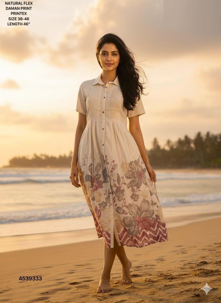 Naisha K 613 Cotton Flex Digital Printed Casual Wear Frock Collection