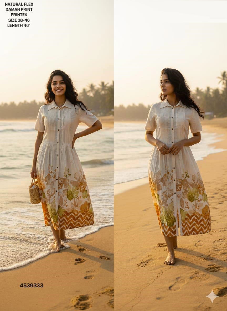 Naisha K 613 Cotton Flex Digital Printed Casual Wear Frock Collection