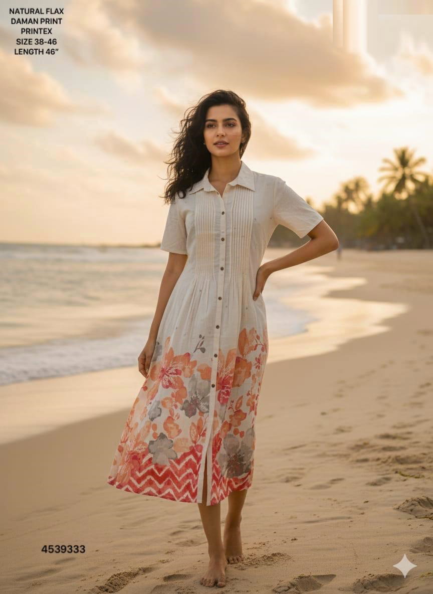 Naisha K 613 Cotton Flex Digital Printed Casual Wear Frock Collection