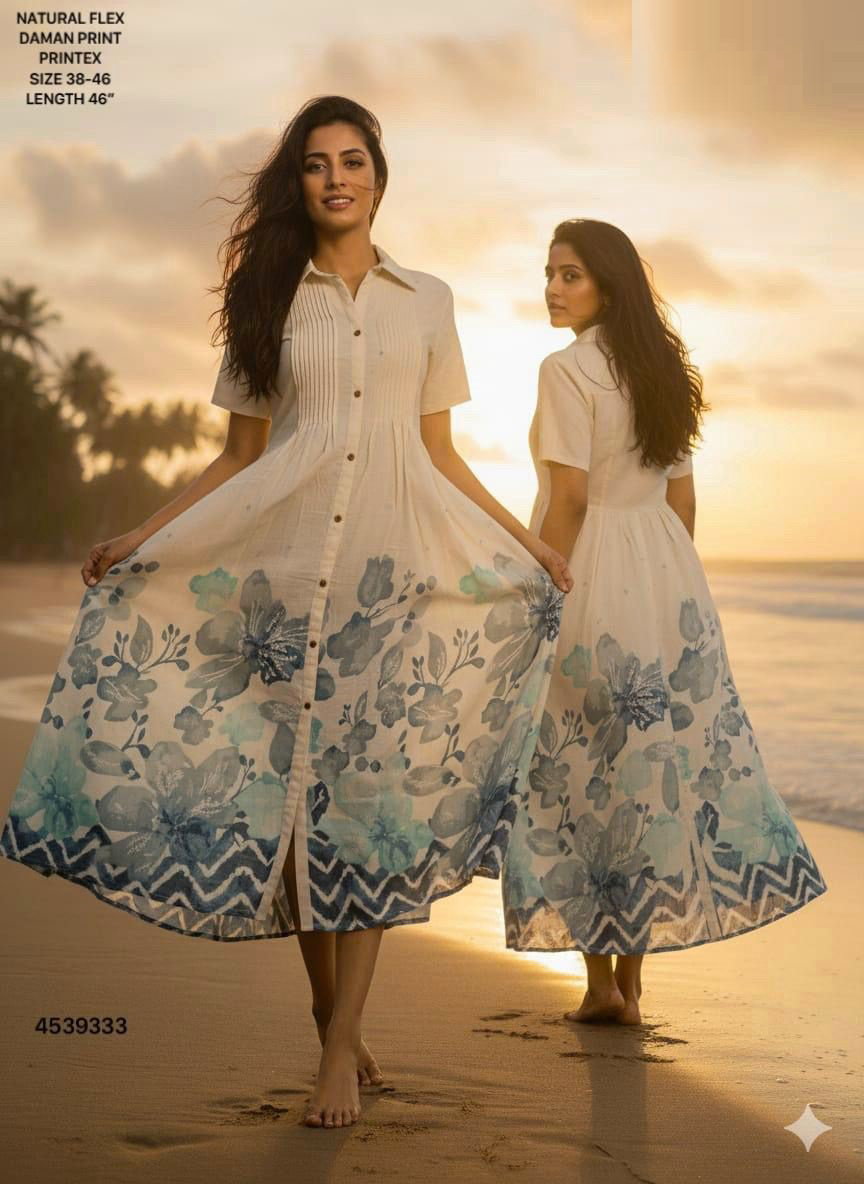 Naisha K 613 Cotton Flex Digital Printed Casual Wear Frock Collection