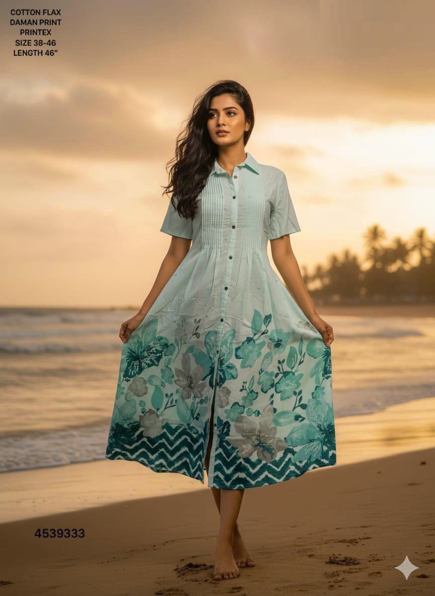 Naisha K 613 Cotton Flex Digital Printed Casual Wear Frock Collection