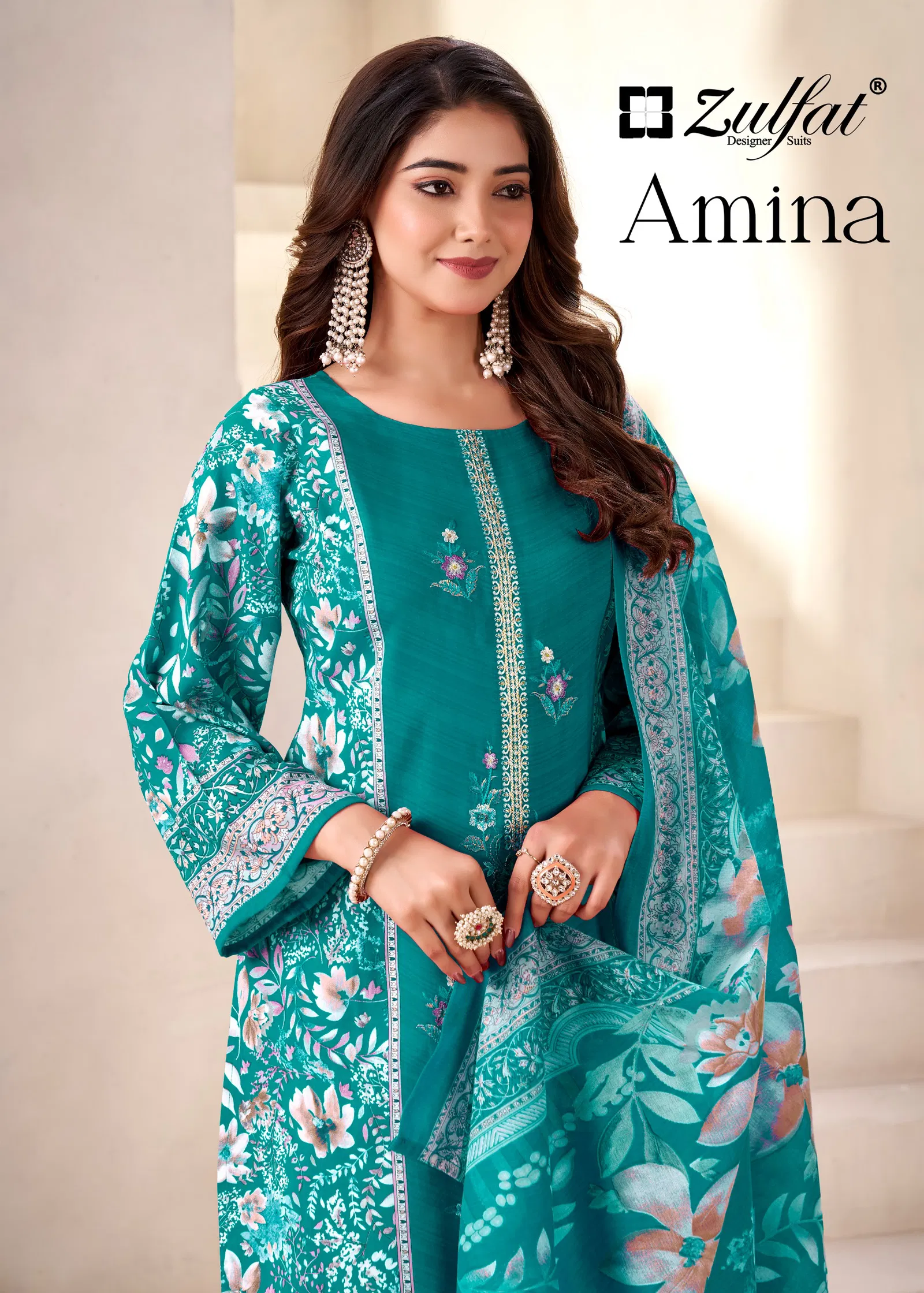 Zulfat Amina Vol 2 Viscose Rayon With Embroidery Dress Material