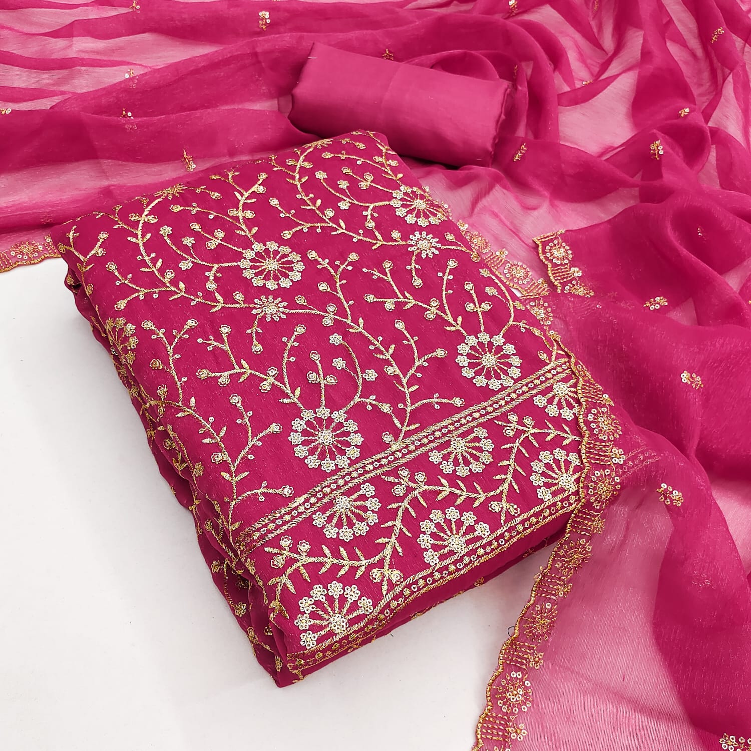 Designer Panipuri Crunchy Simmer Multi Squance Work Dress Material Collection 