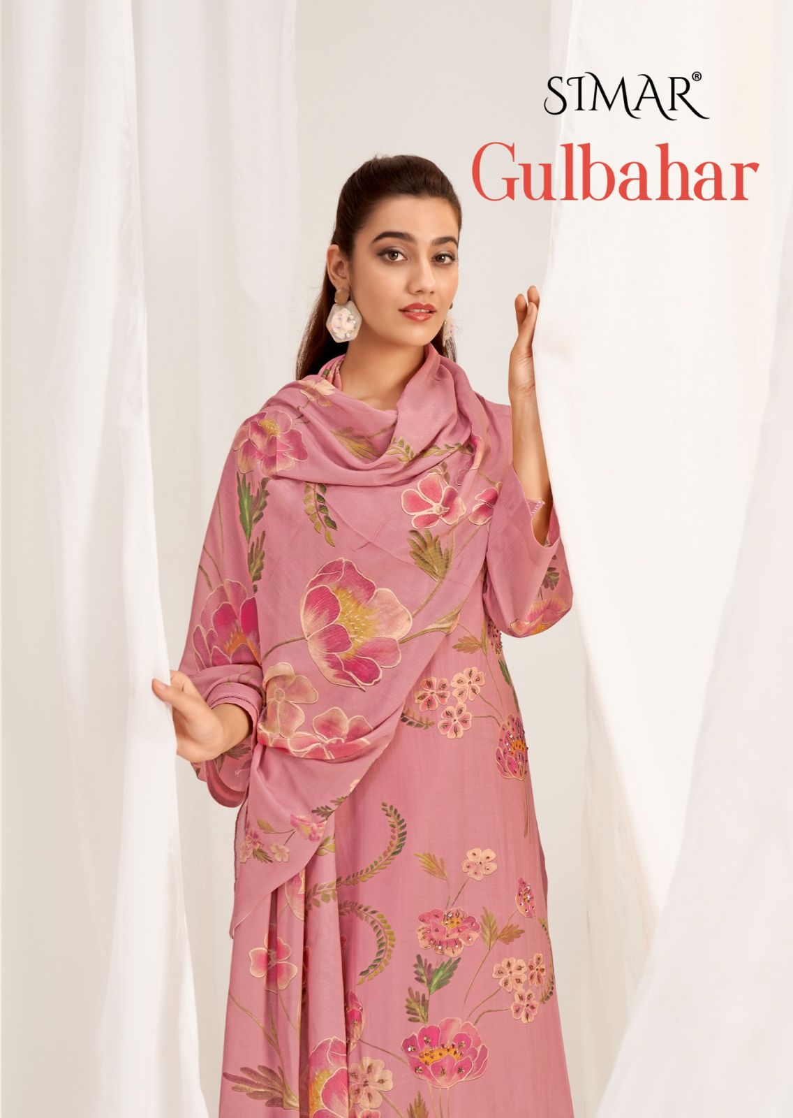 Glossy Simar Gulbahar Viscose Muslin Digital Print Salwar Kameez