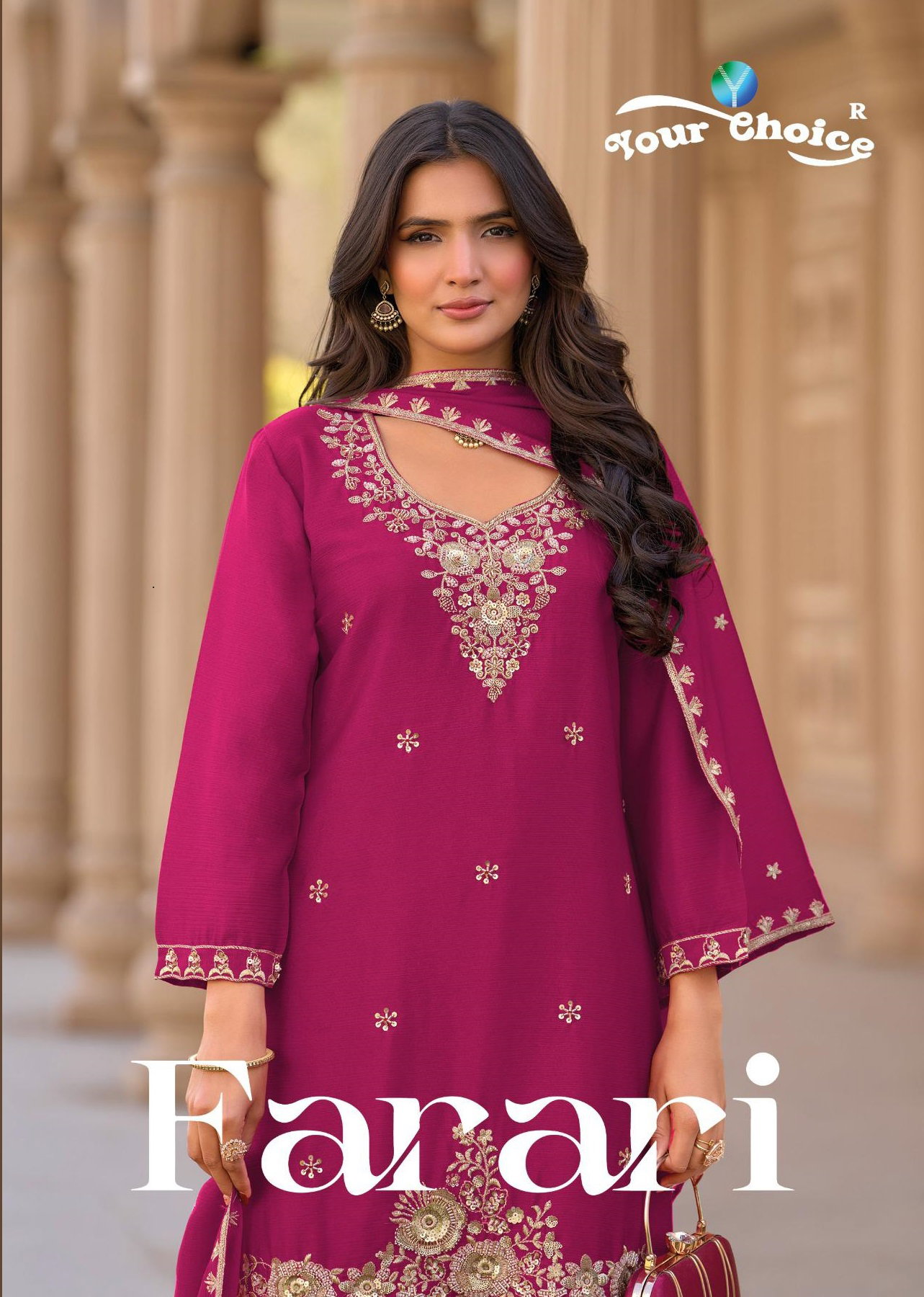 Your Choice Farari Beats Work Chinon Readymade Salwar kameez
