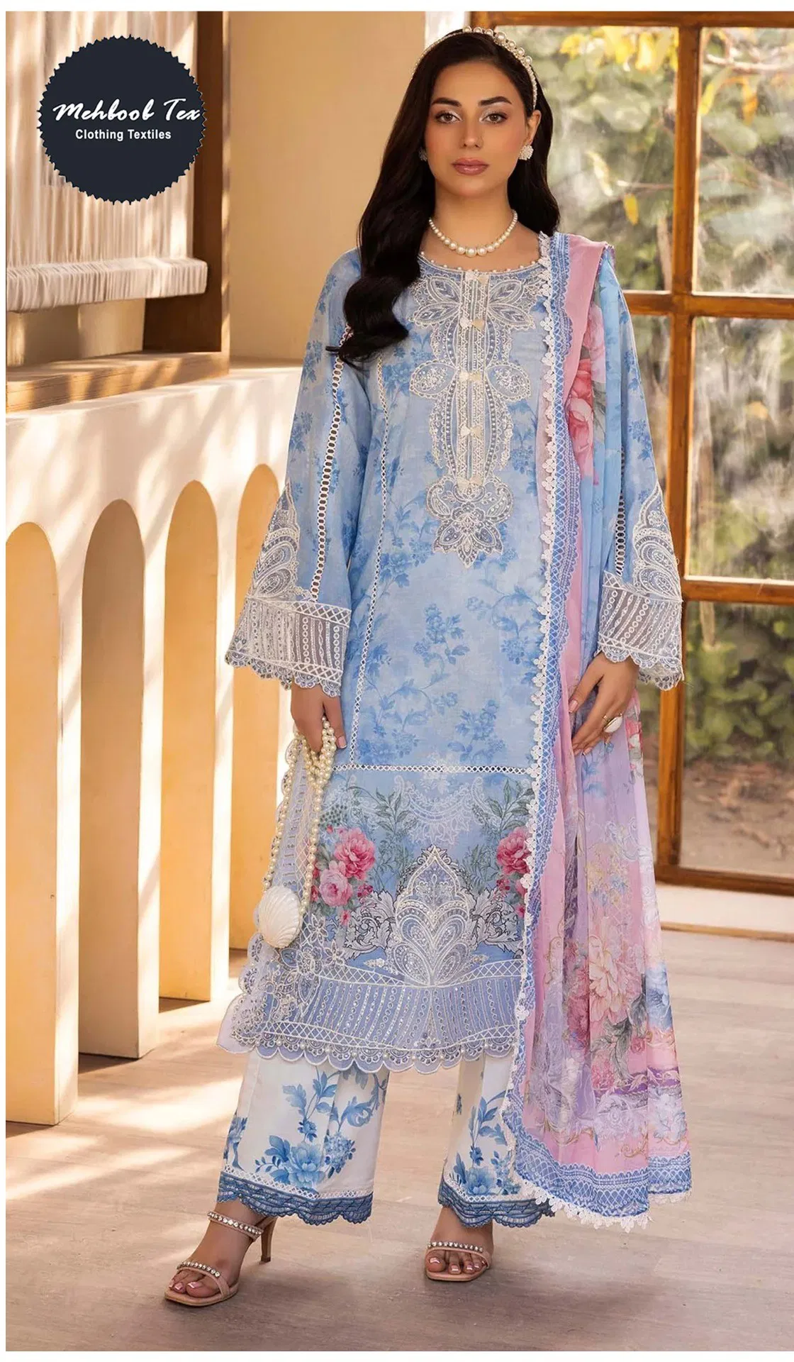 Mehboob Tex 1638 Cotton Dupatta Cotton Pakistani Salwar Kameez