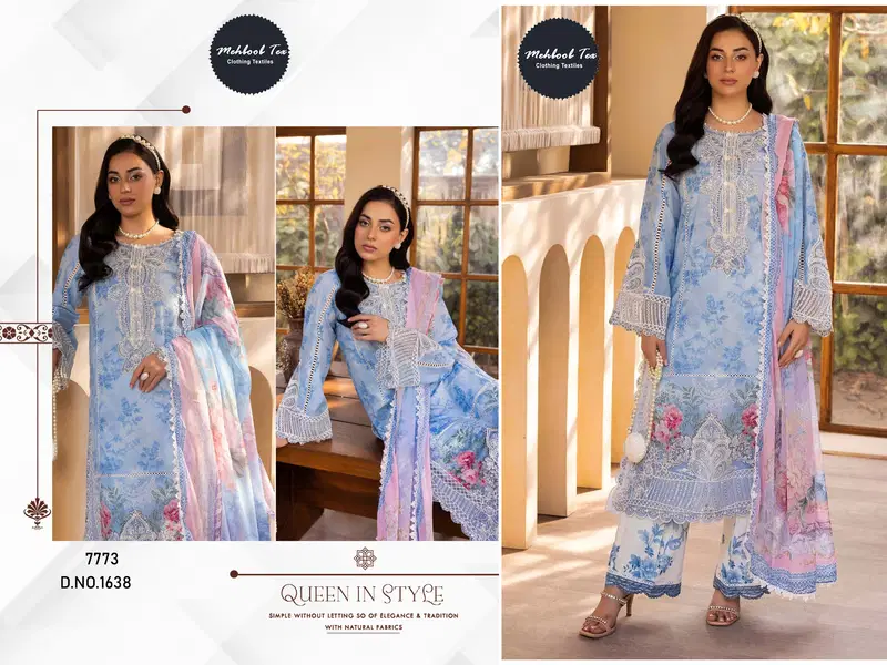 Mehboob Tex 1638 Cotton Dupatta Cotton Pakistani Salwar Kameez