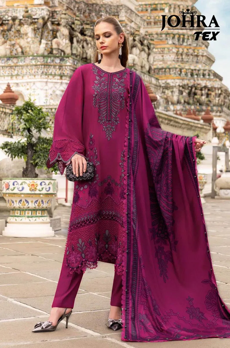 Johra Tex 189 Cotton Dupatta Rayon With Work Pakistani Salwar Kameez