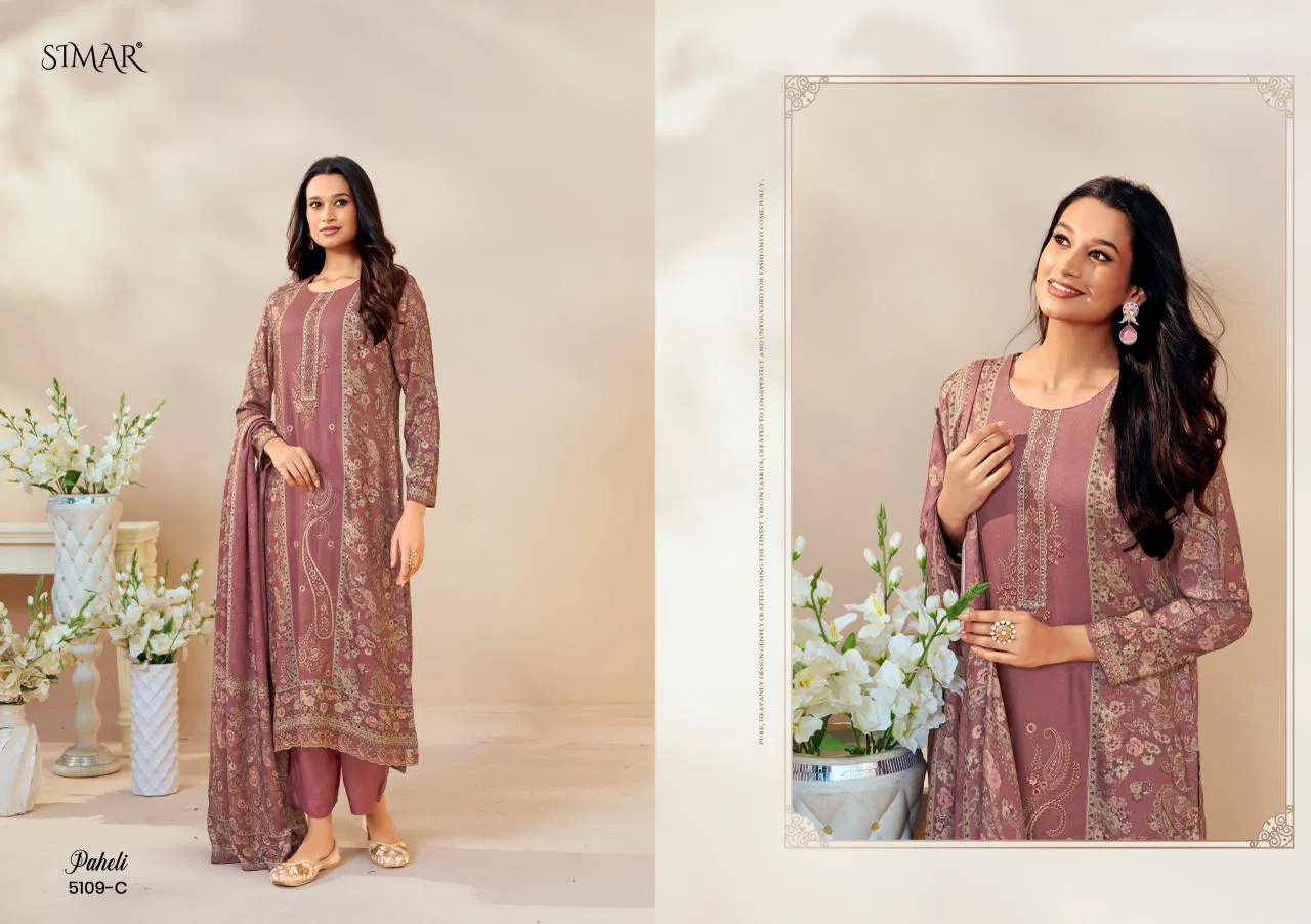 Glossy Simar Paheli Lawn Cotton Digital Print Embroidery Salwar Kameez