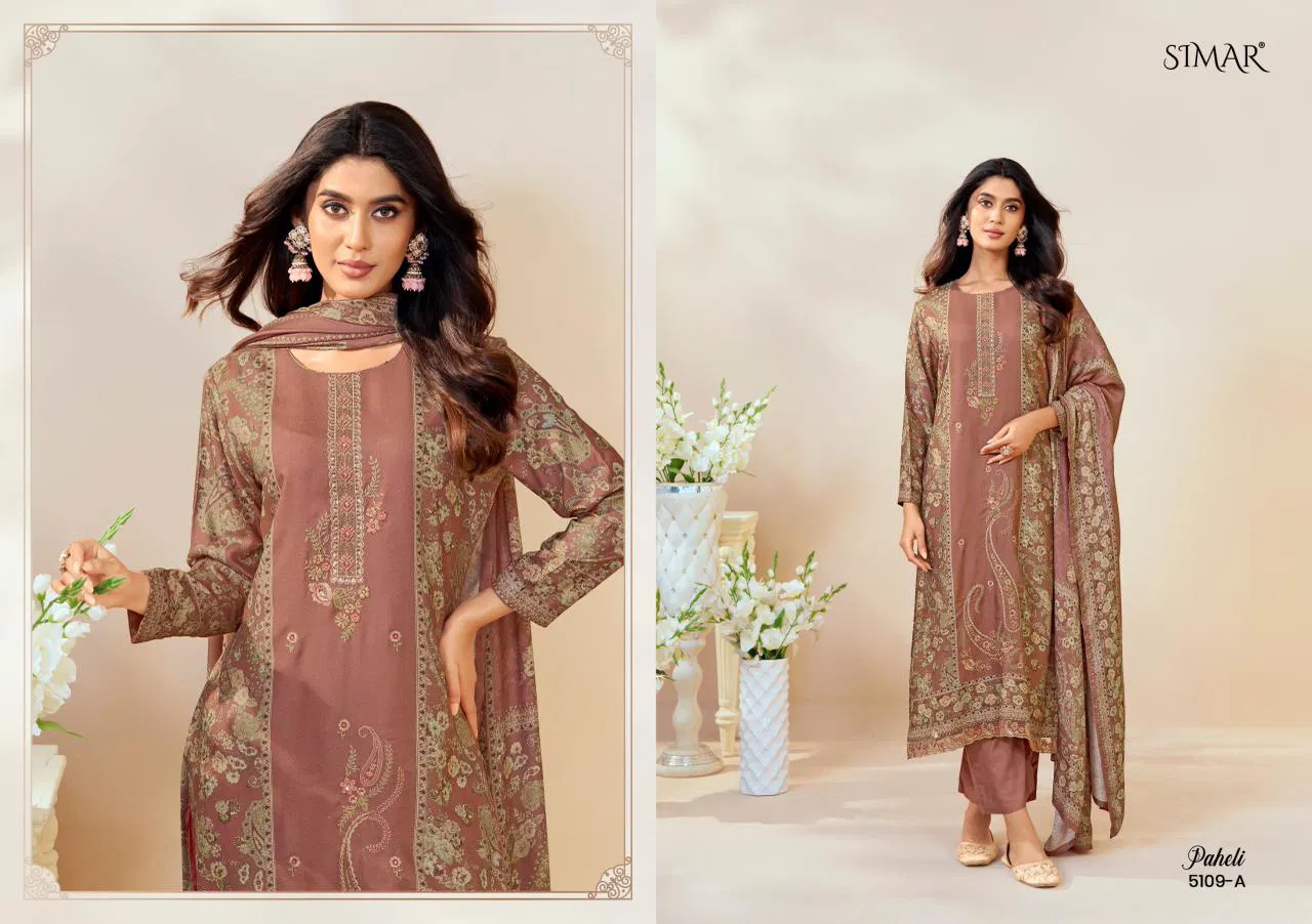 Glossy Simar Paheli Lawn Cotton Digital Print Embroidery Salwar Kameez