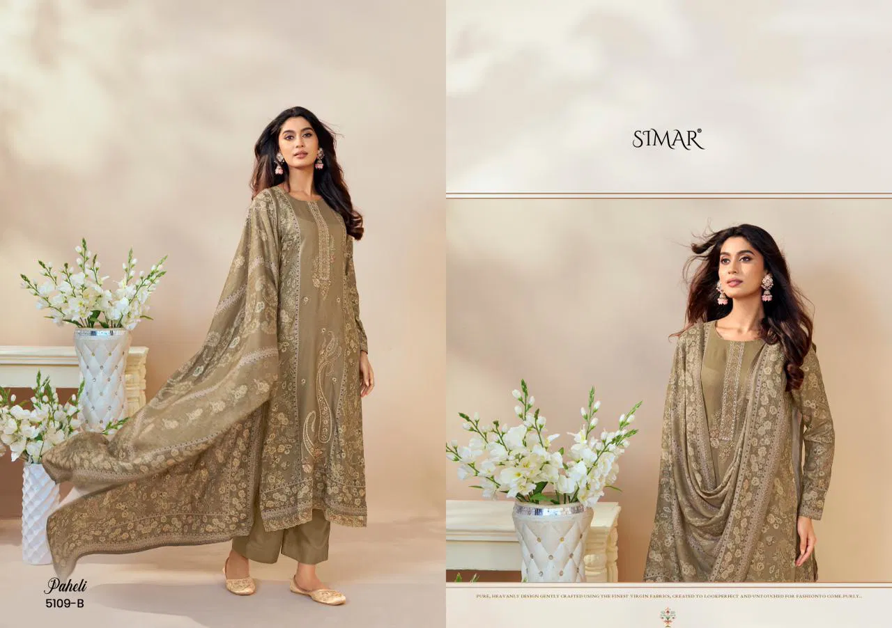 Glossy Simar Paheli Lawn Cotton Digital Print Embroidery Salwar Kameez
