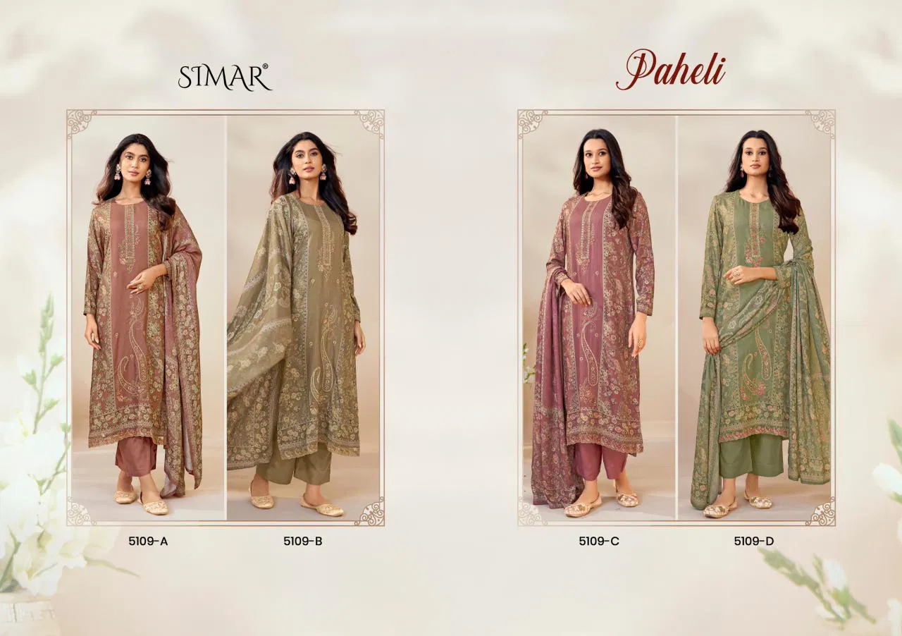 Glossy Simar Paheli Lawn Cotton Digital Print Embroidery Salwar Kameez