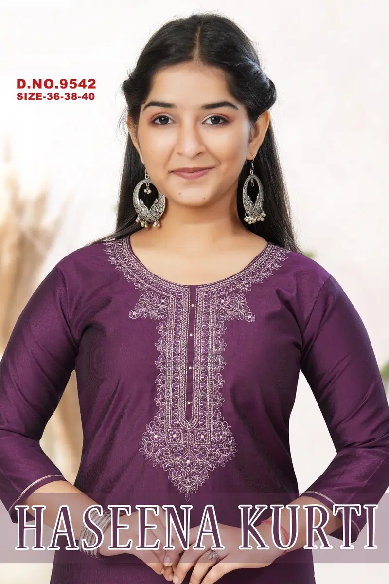 Haseena Kurti 9542 Gadwal Silk Kurti Set Collection