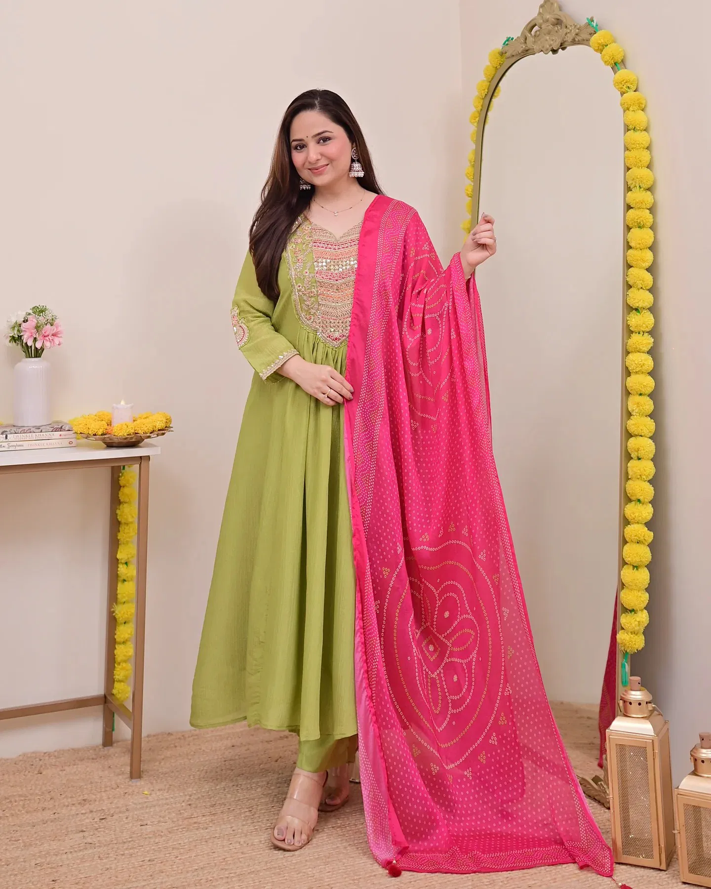 Chanda 01 Silk Chinon With Embroidery Work Kurti Pant And Dupatta