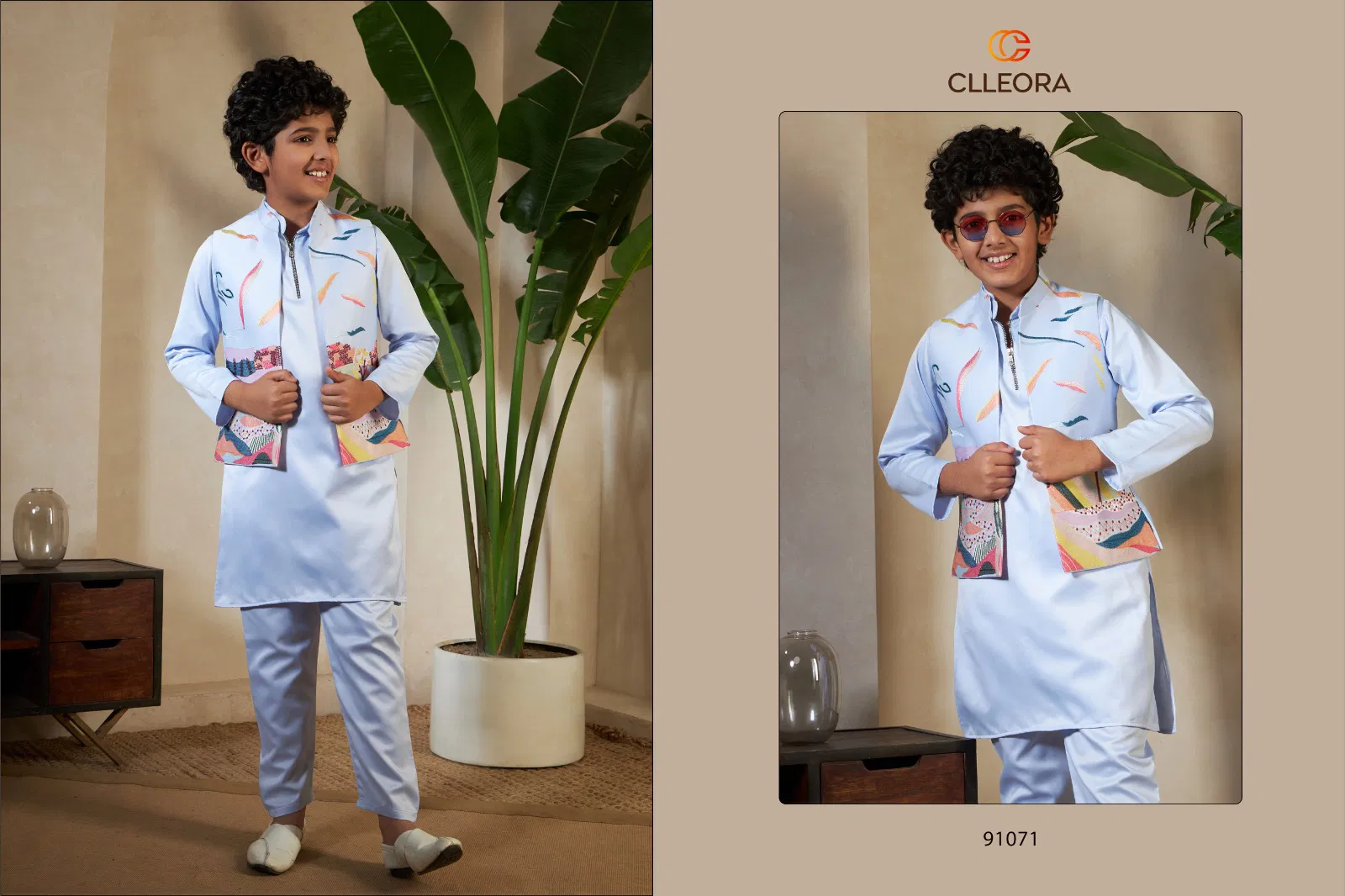 Clleora Ethnic Carnival Satin Silk Thread Work Kurta Pant And Koti