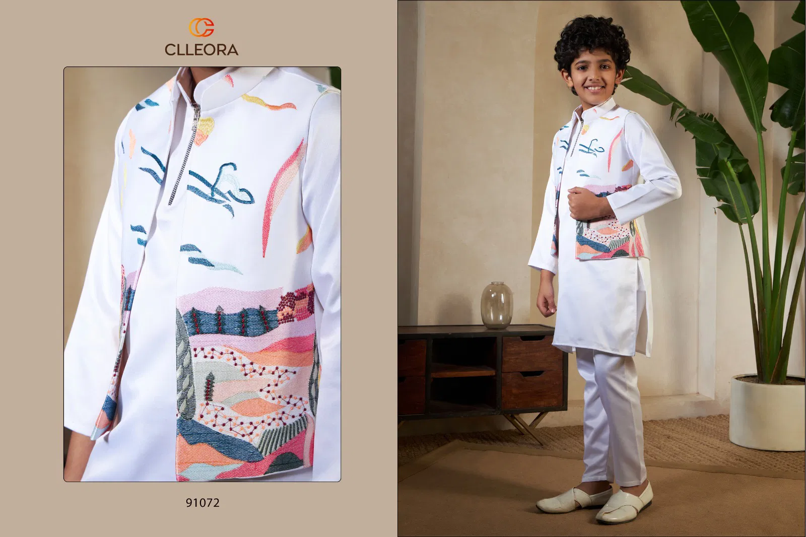 Clleora Ethnic Carnival Satin Silk Thread Work Kurta Pant And Koti