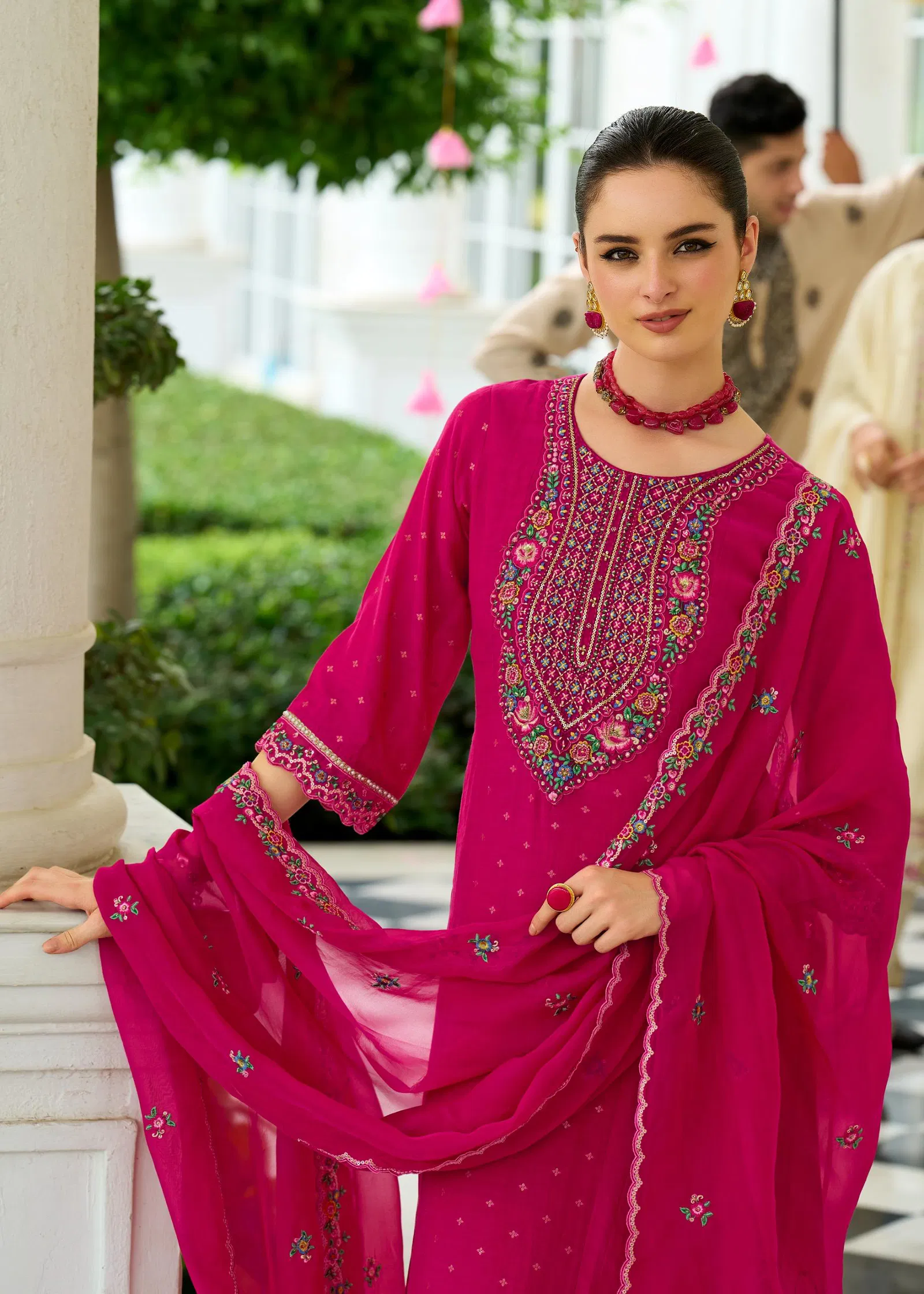 Prm Sawariya Mul Chanderi Jacquard With Handwork Top Bottom And Dupatta