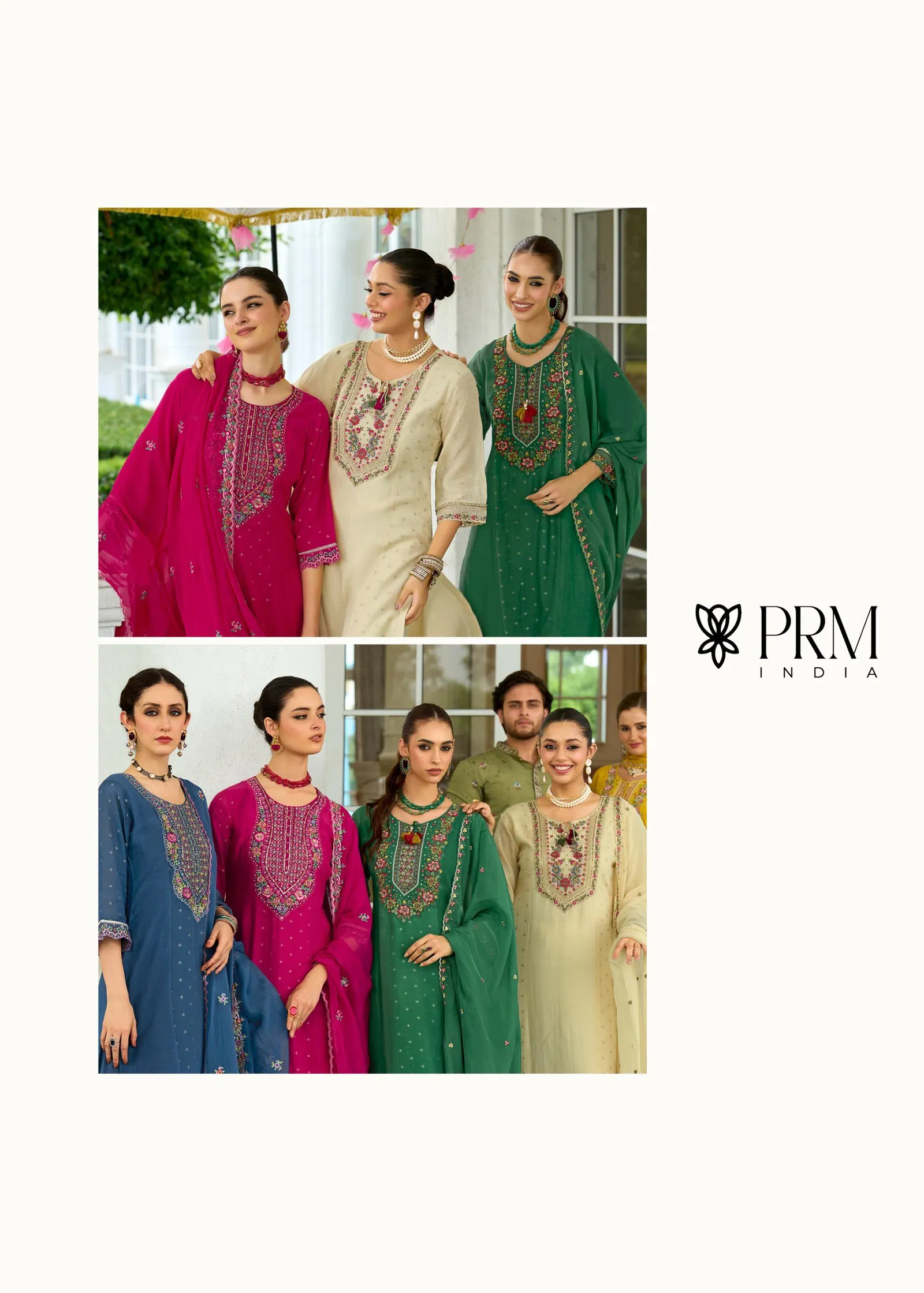 Prm Sawariya Mul Chanderi Jacquard With Handwork Top Bottom And Dupatta
