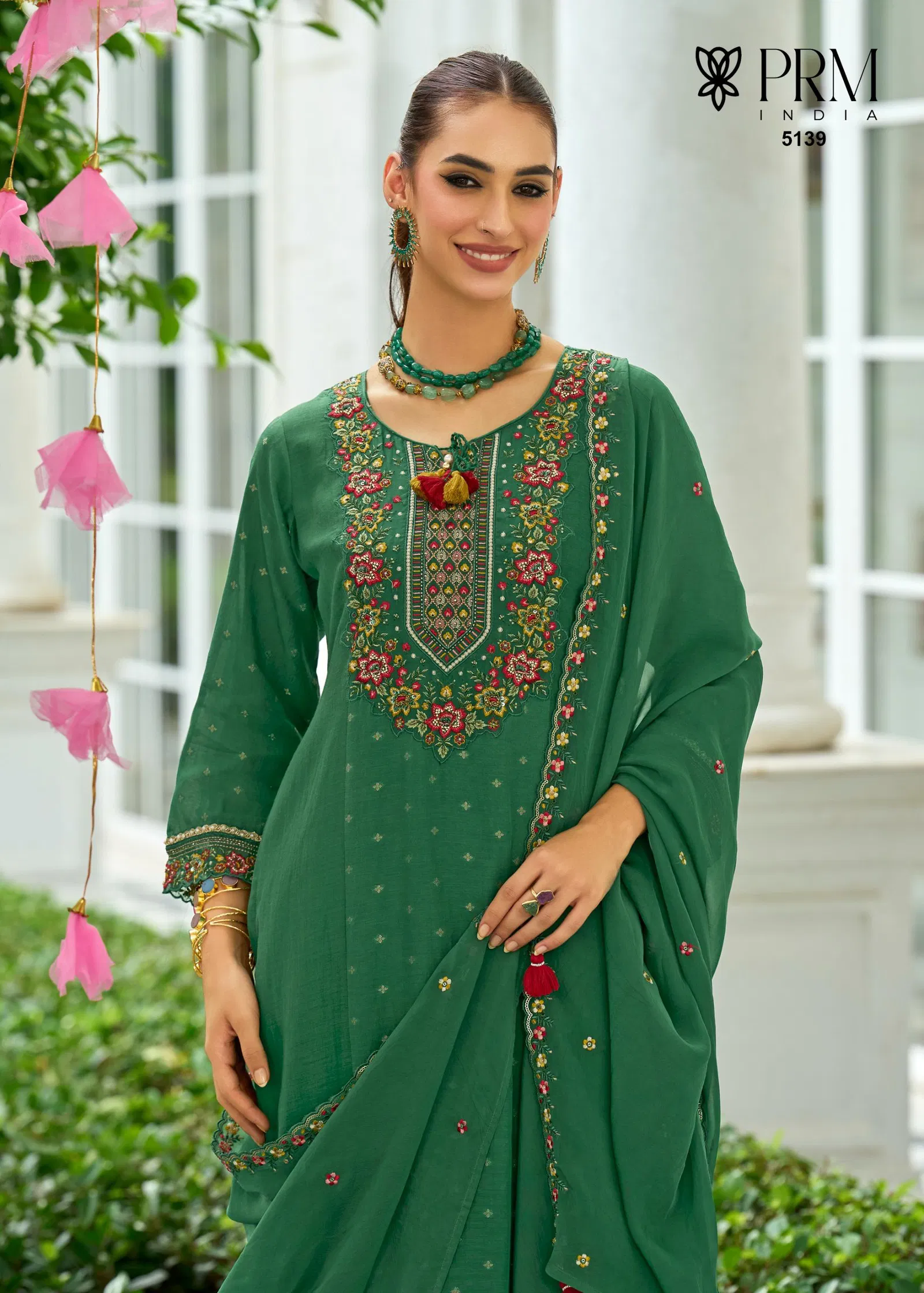 Prm Sawariya Mul Chanderi Jacquard With Handwork Top Bottom And Dupatta