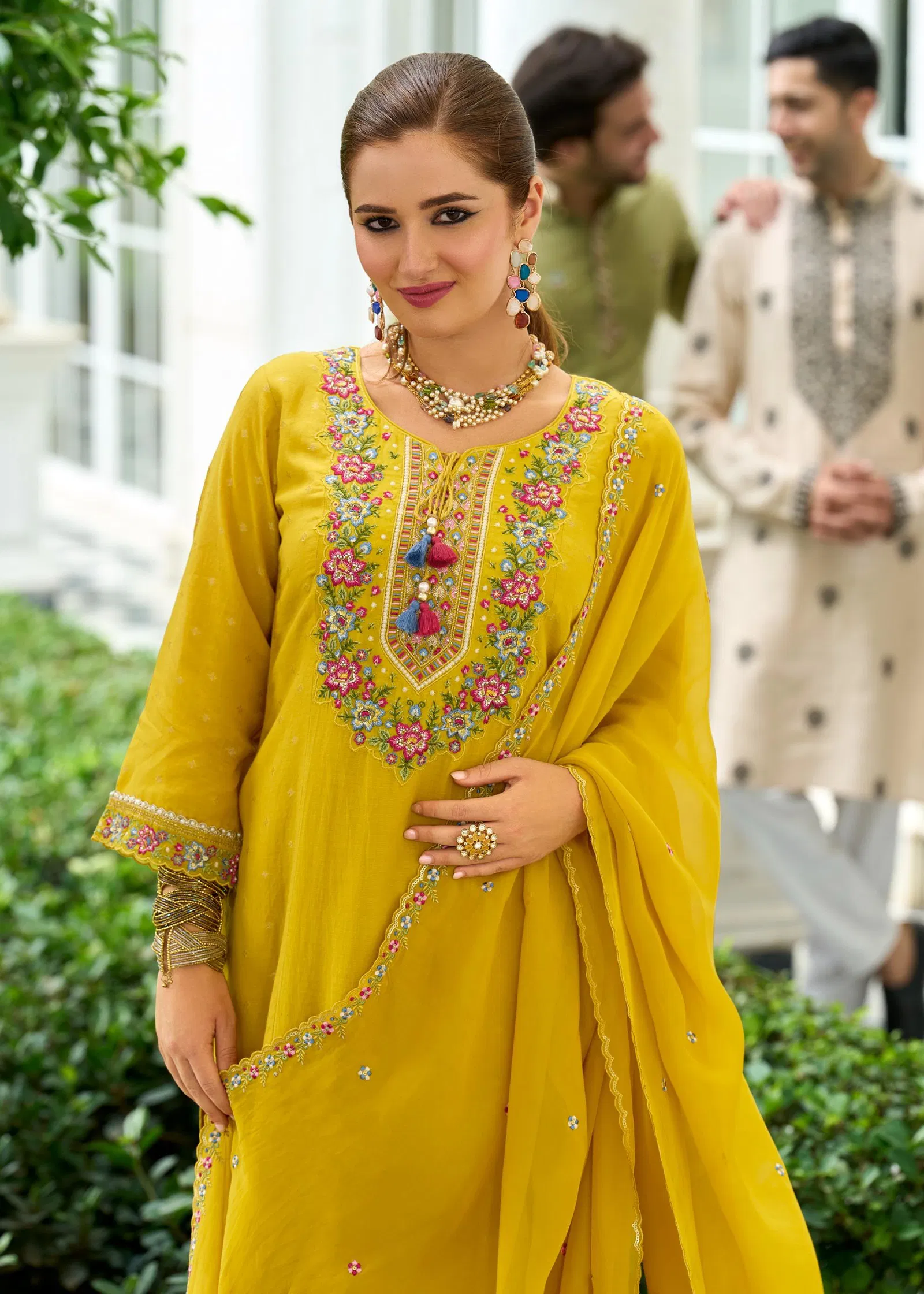 Prm Sawariya Mul Chanderi Jacquard With Handwork Top Bottom And Dupatta