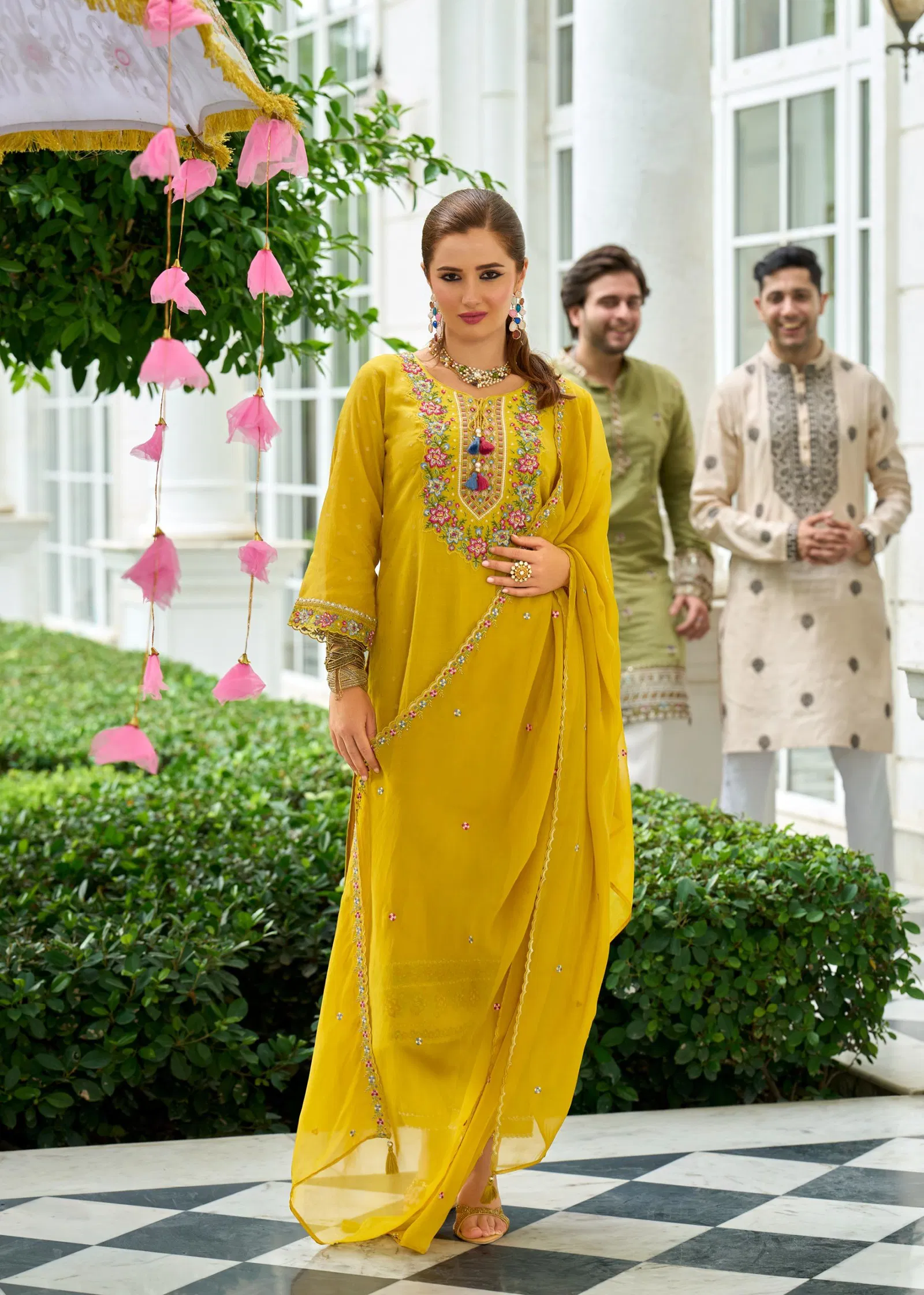 Prm Sawariya Mul Chanderi Jacquard With Handwork Top Bottom And Dupatta