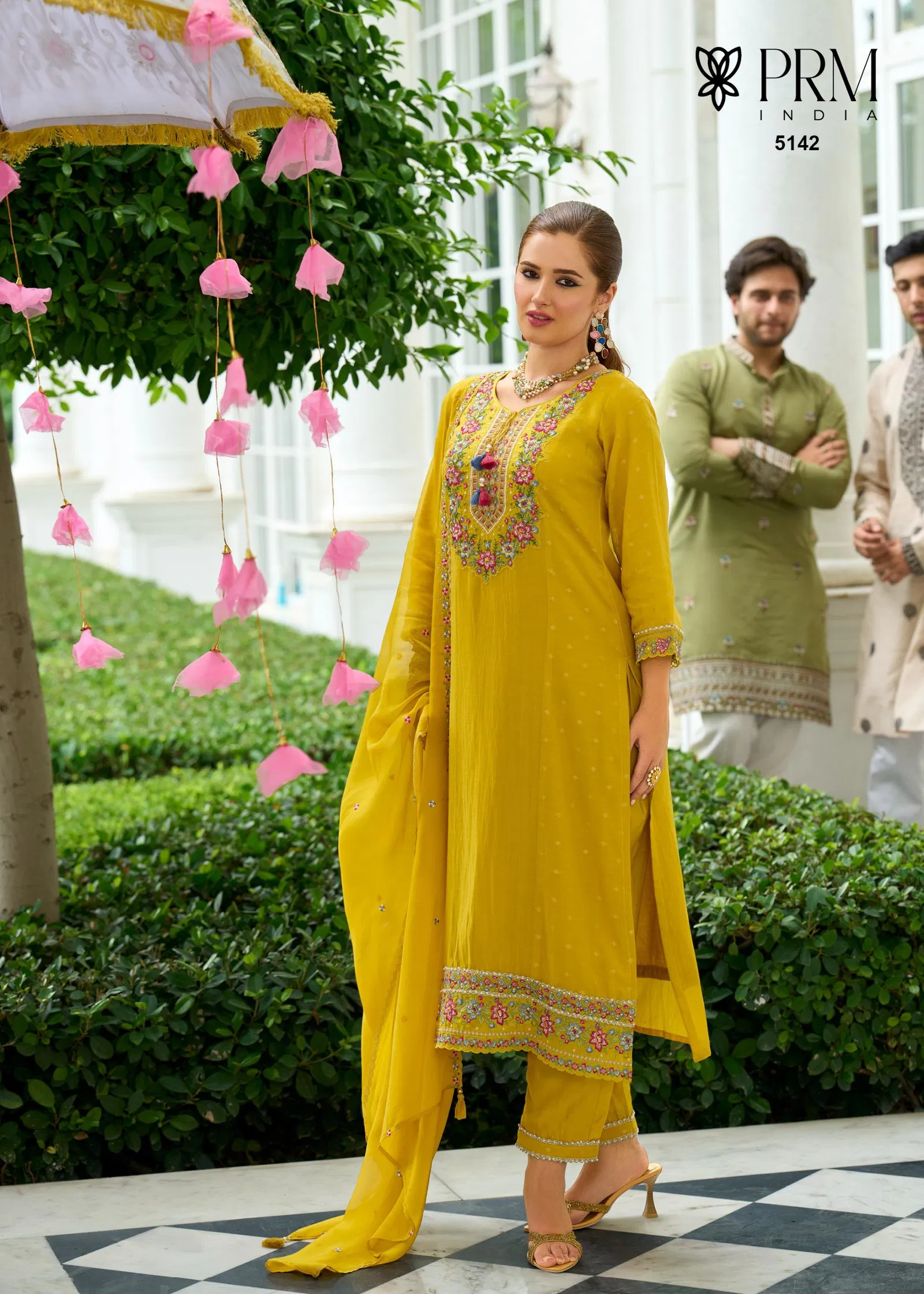 Prm Sawariya Mul Chanderi Jacquard With Handwork Top Bottom And Dupatta