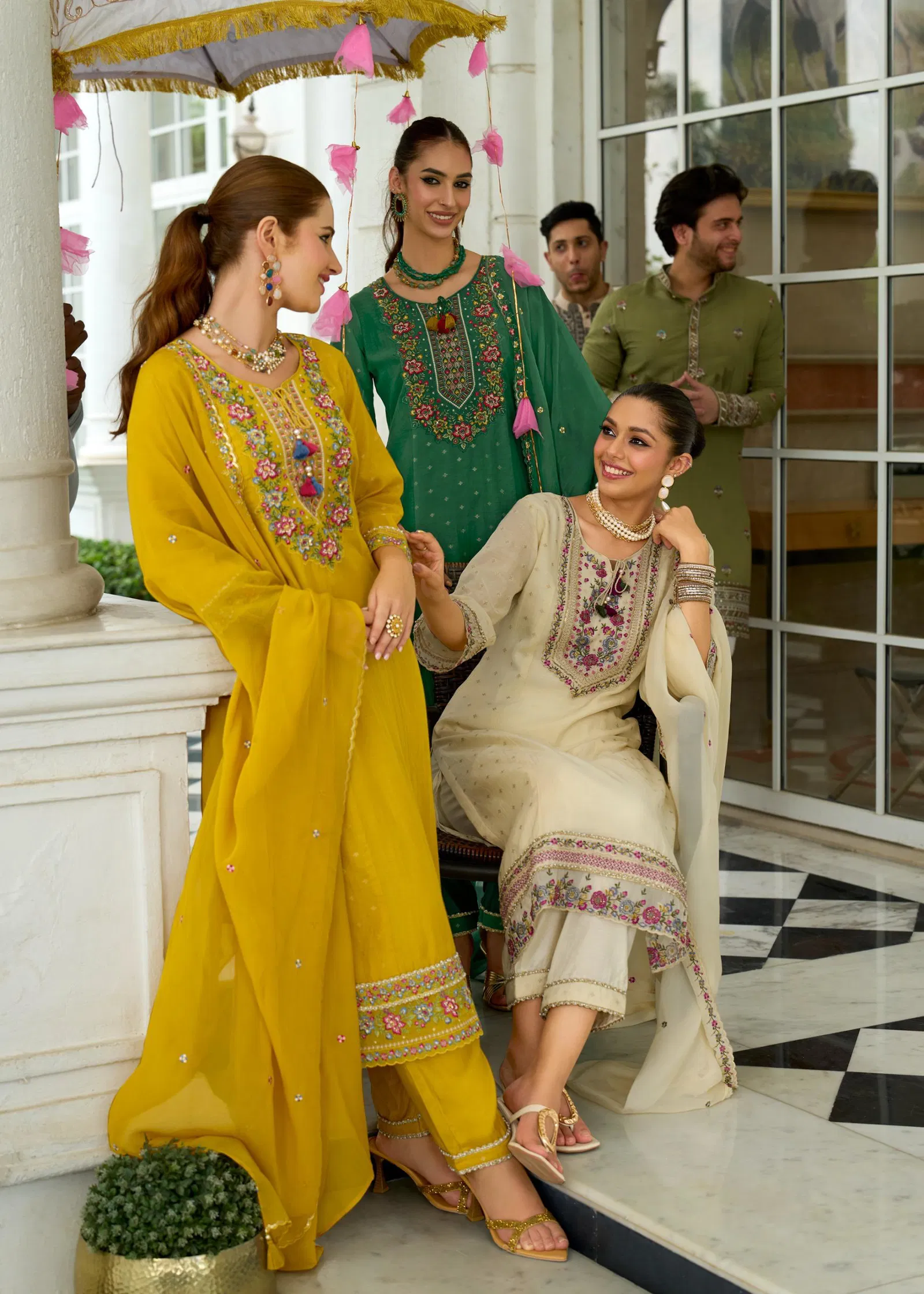 Prm Sawariya Mul Chanderi Jacquard With Handwork Top Bottom And Dupatta