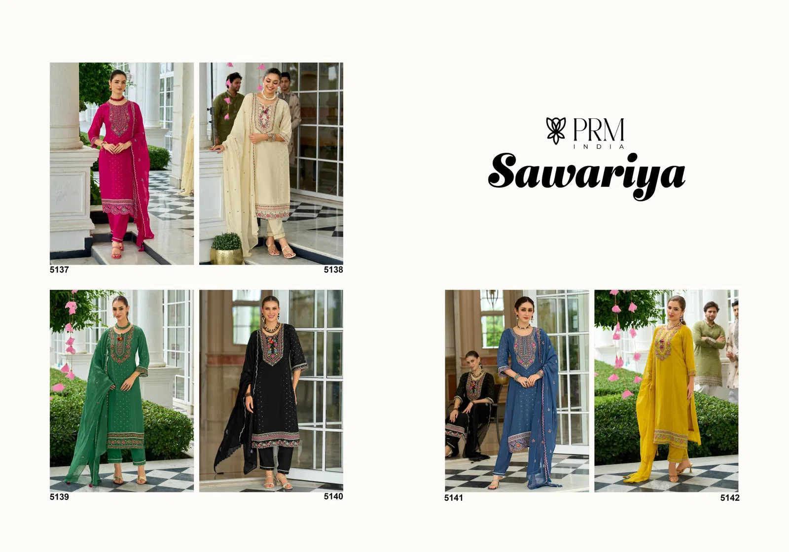 Prm Sawariya Mul Chanderi Jacquard With Handwork Top Bottom And Dupatta