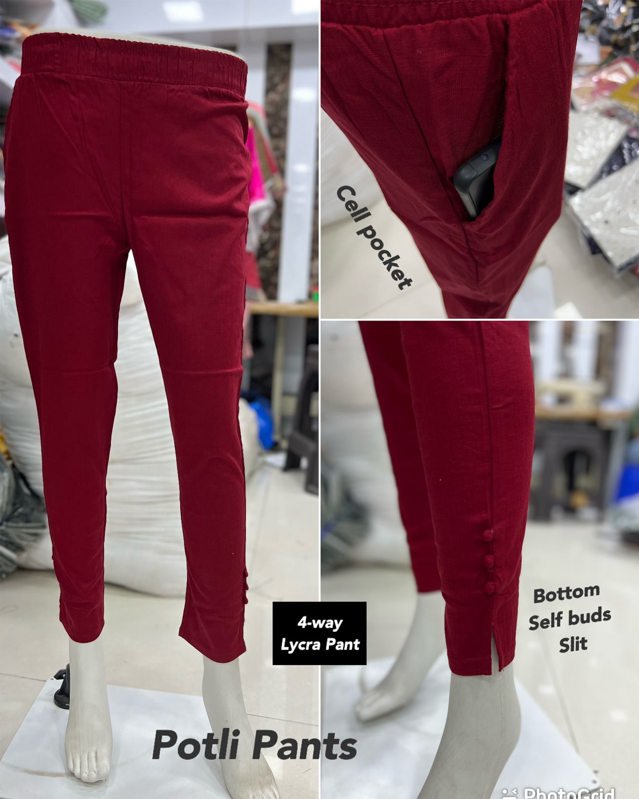 Maji Potli Pants Cotton Lycra With one side Cell Pocket Pant Collection 