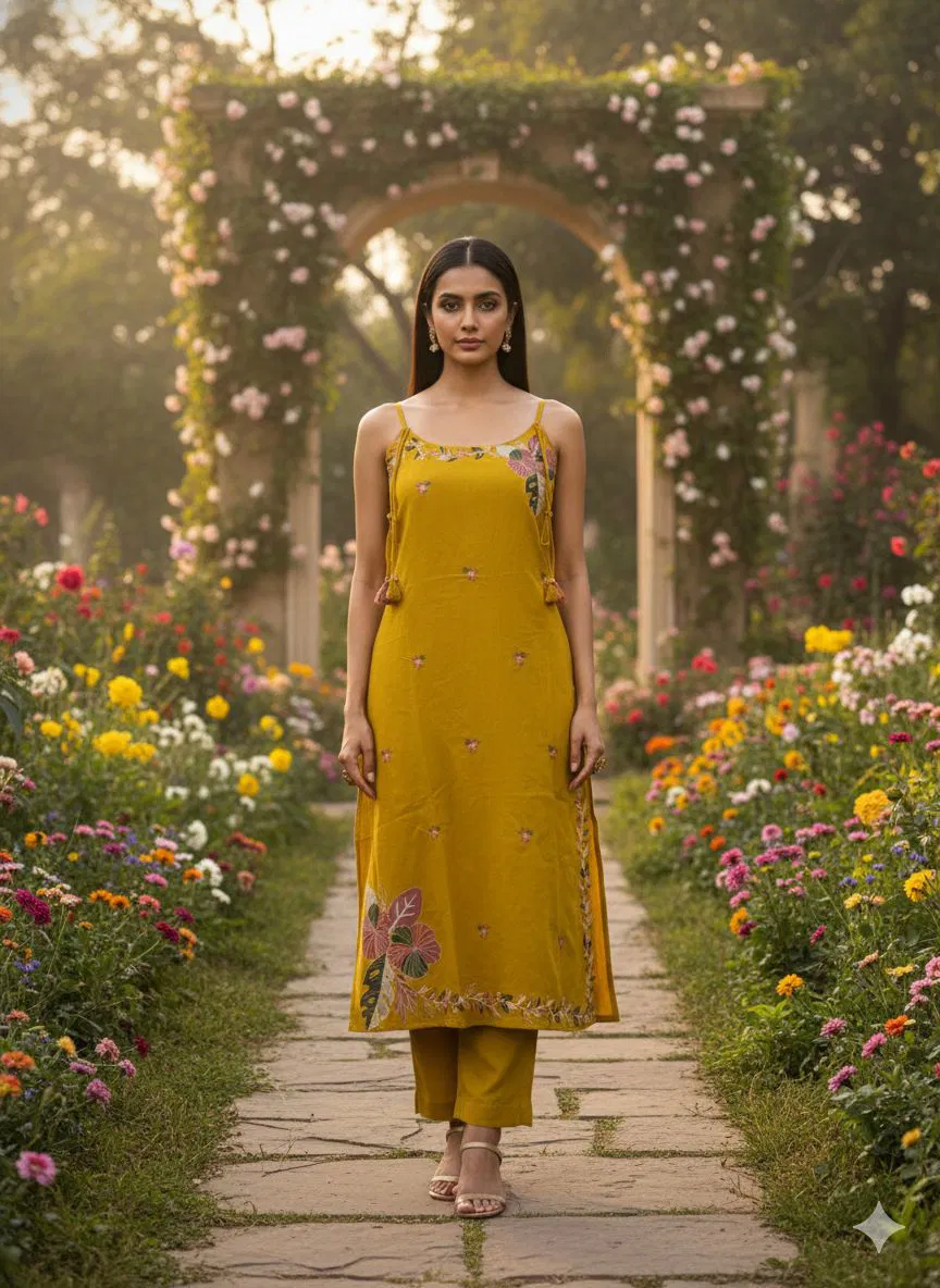 Naisha K 581 Cotton Flex With Embroidery Work Kurti And Pant Collection 