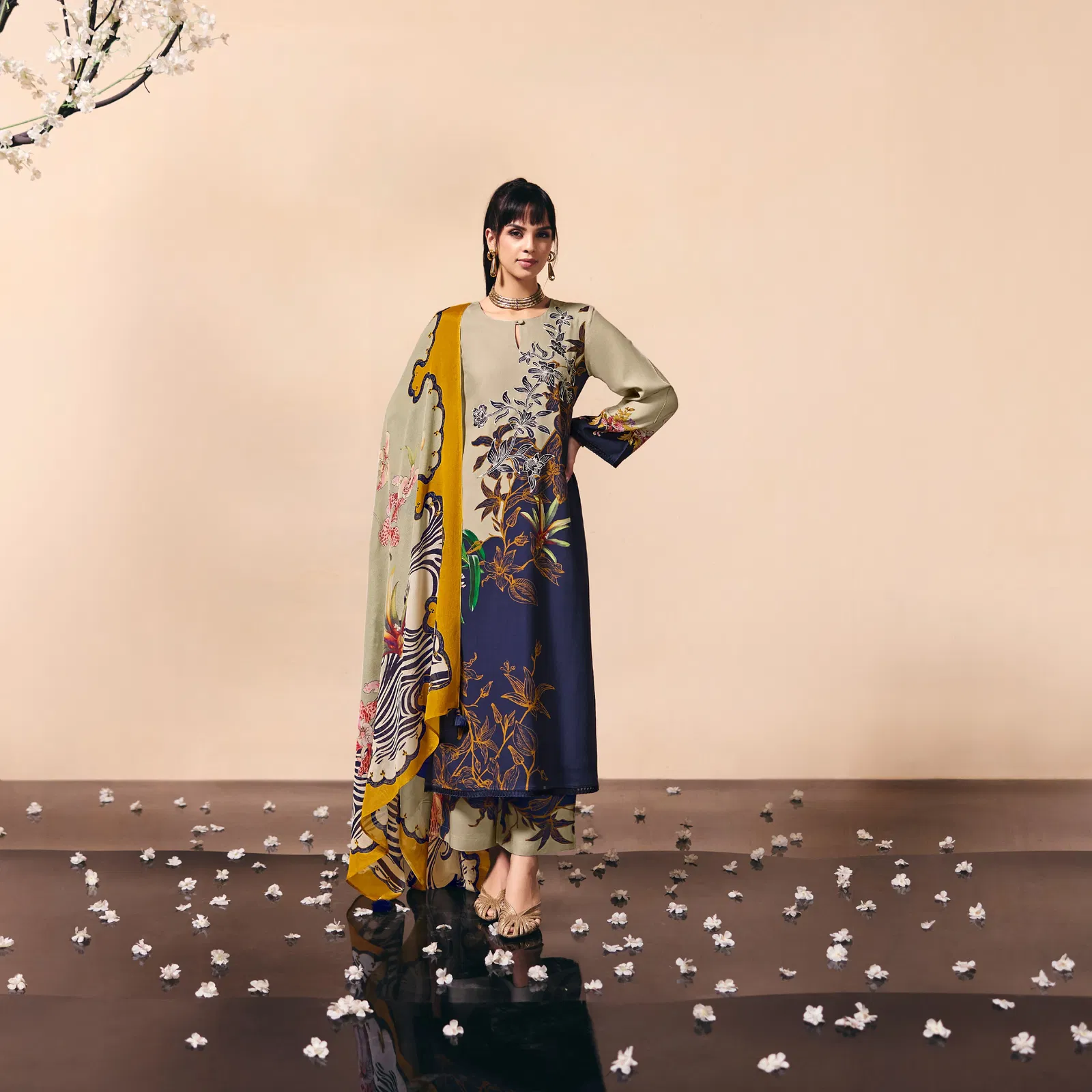 Kimora Sohni Autumn Muslin Digital Print With Embroidery Salwar Kameez Collection 