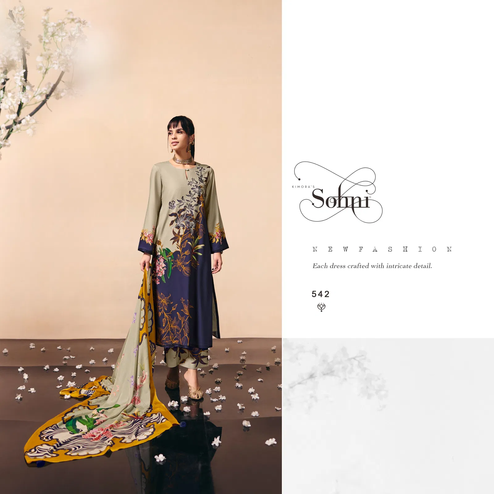 Kimora Sohni Autumn Muslin Digital Print With Embroidery Salwar Kameez Collection 
