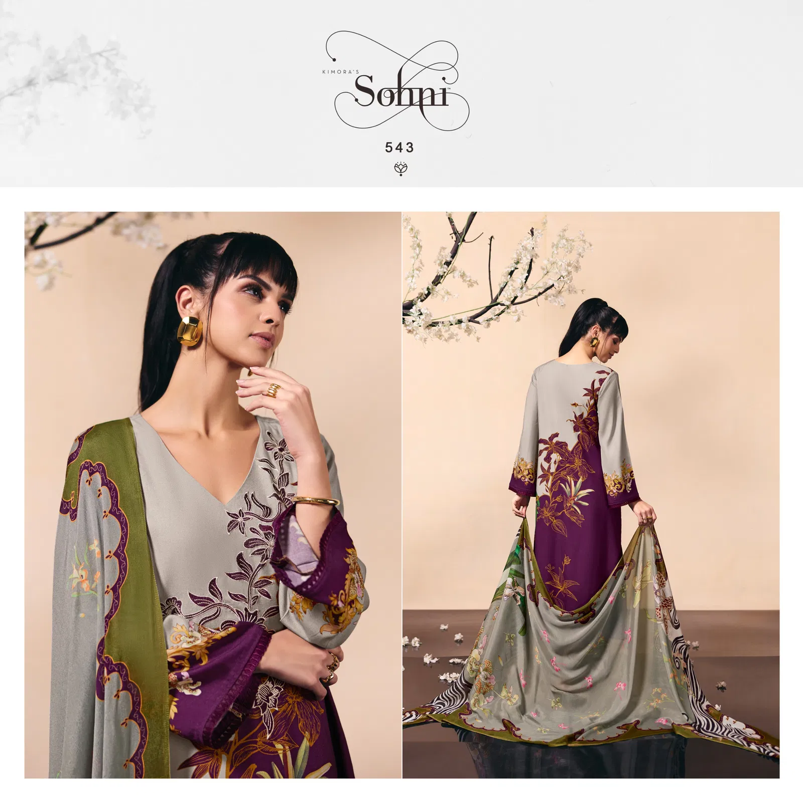 Kimora Sohni Autumn Muslin Digital Print With Embroidery Salwar Kameez Collection 