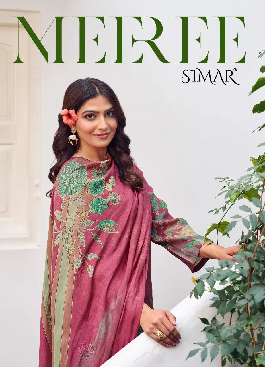 Glossy Simar Meeree Modal Muslin Digital Print With Work Salwar Kameez Collection 