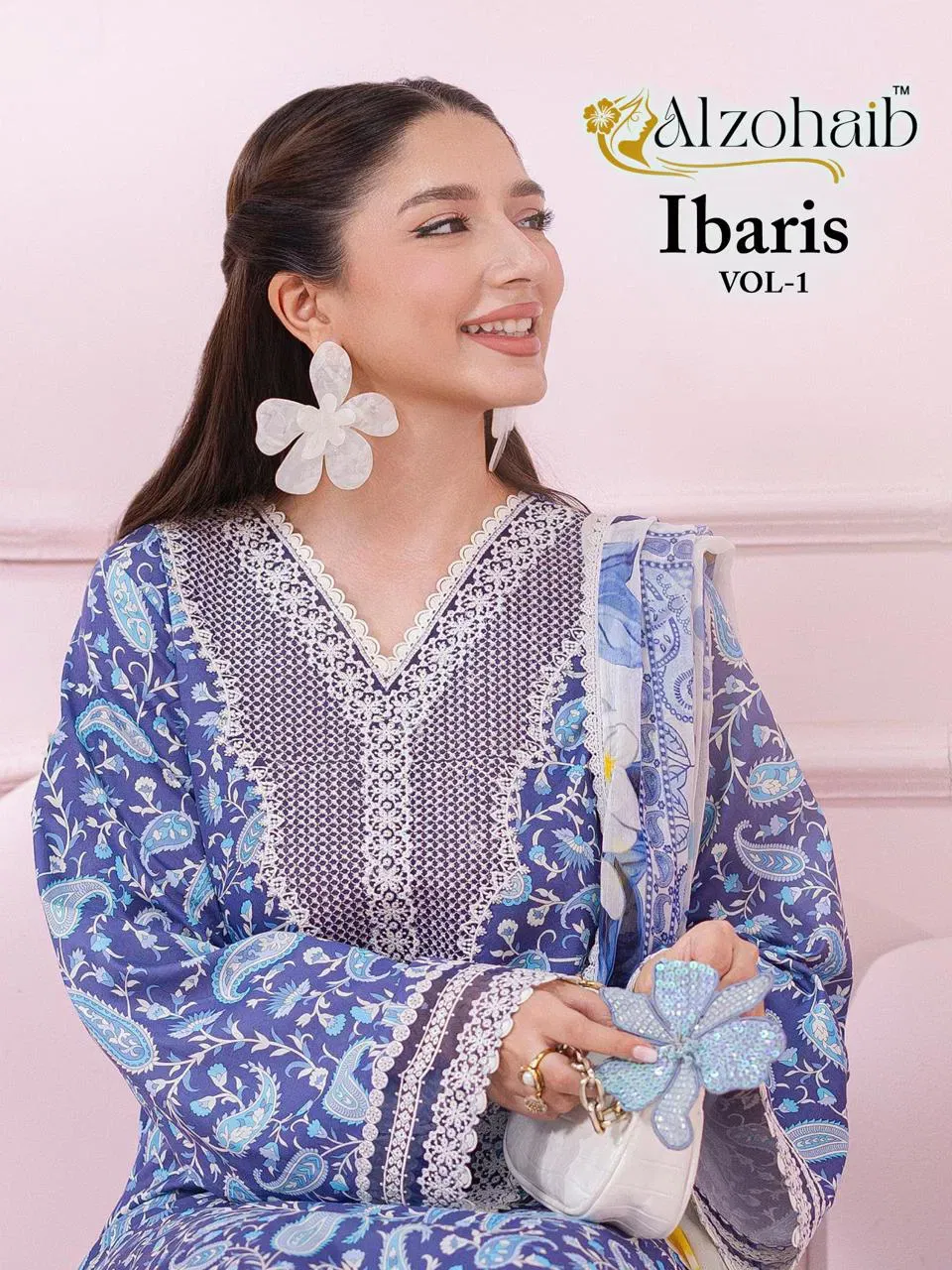 Alzohaib Ibaris Vol 1 Cotton Dupatta Cotton Pakistani Salwar Kameez Collection 