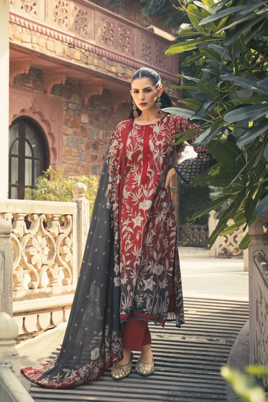 Prm Flavia Jam Silk Digital Print With Fancy Work Salwar Kameez Collection 