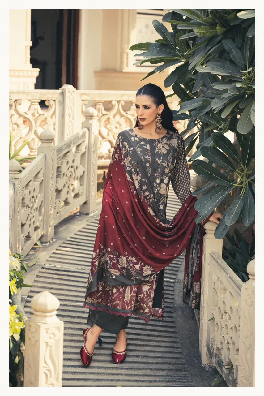Prm Flavia Jam Silk Digital Print With Fancy Work Salwar Kameez Collection 