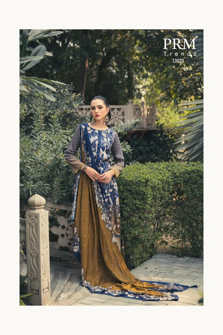 Prm Flavia Jam Silk Digital Print With Fancy Work Salwar Kameez Collection 